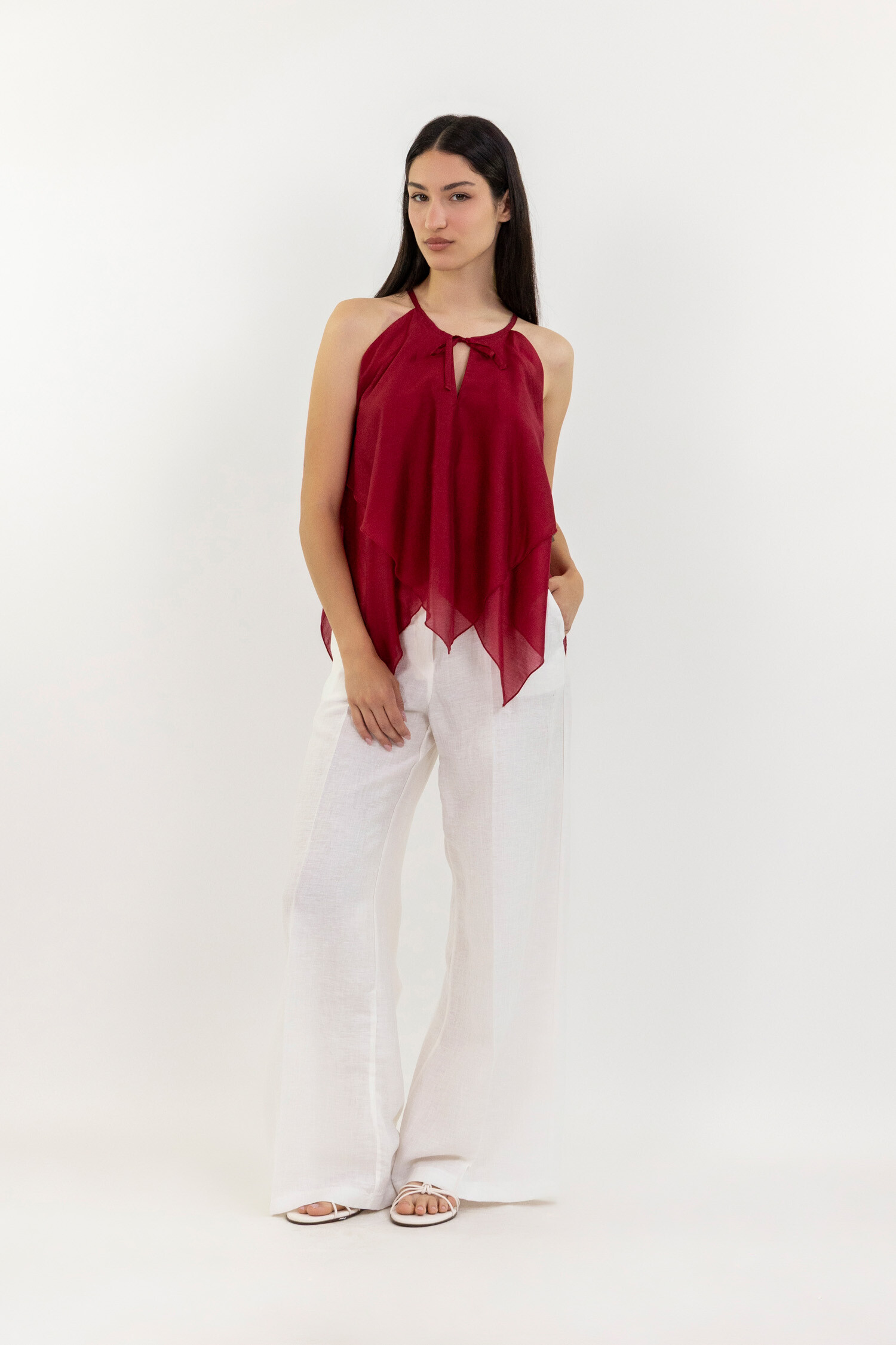 Wholesaler LUMA - Double-layer top with pointed hem