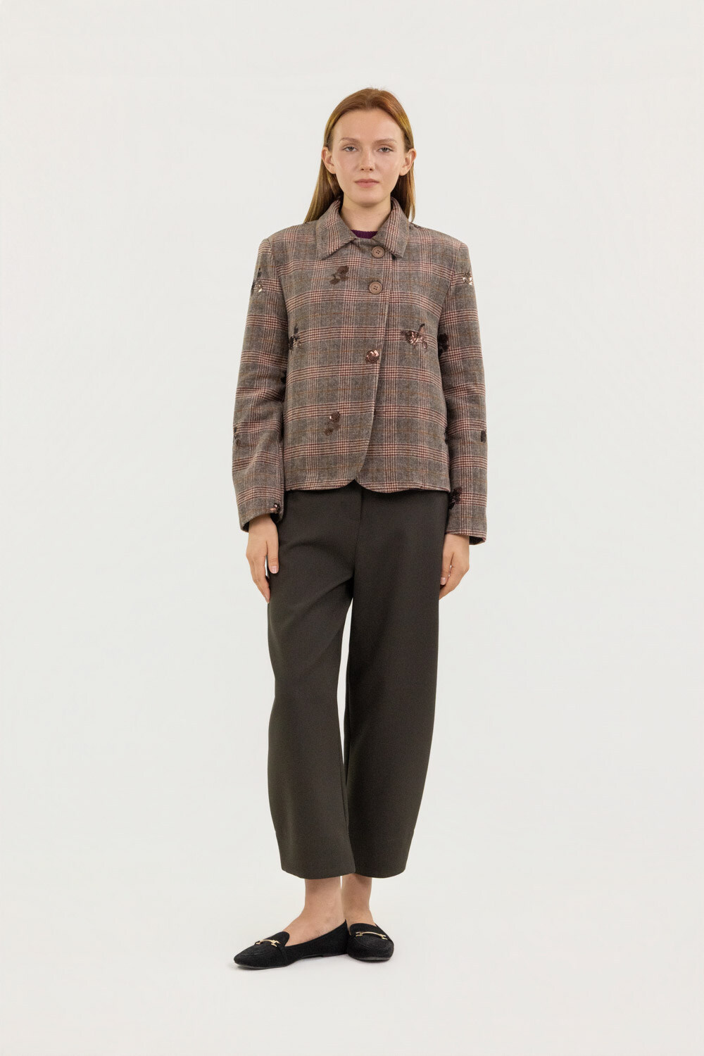 Wholesaler LUMA - Plaid jacket with sequin embellishments