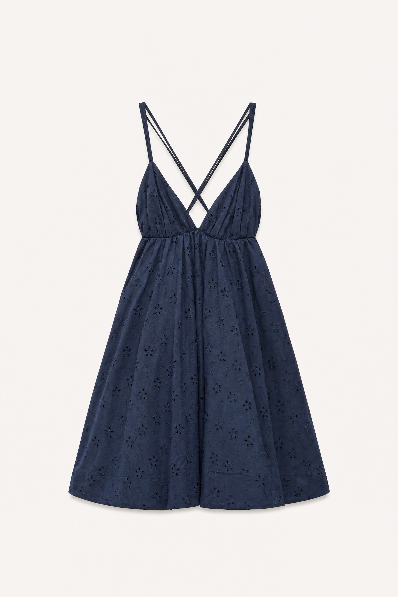 Grossiste LUMINA - Robe courte en coton avec broderie motif cachemire