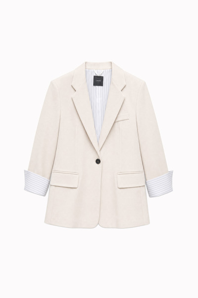 Großhändler LUMINA - Blazer aus Viskosemischung mit Revers Großhändler LUMINA - Blazer aus Viskosemischung mit Revers