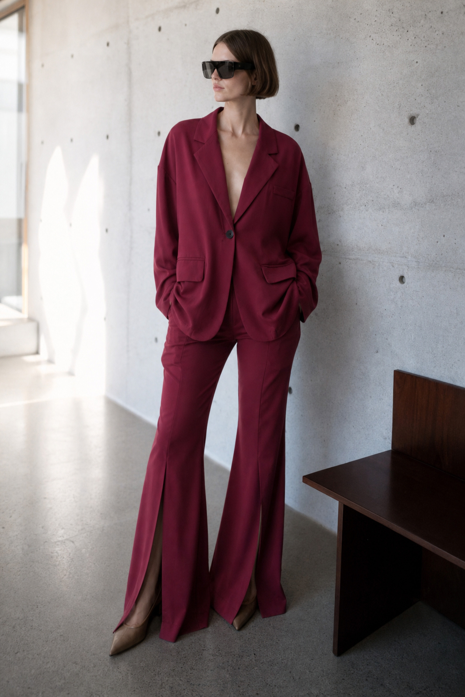 Grossista LUMINA - Blazer morbido con revers e scollo a V