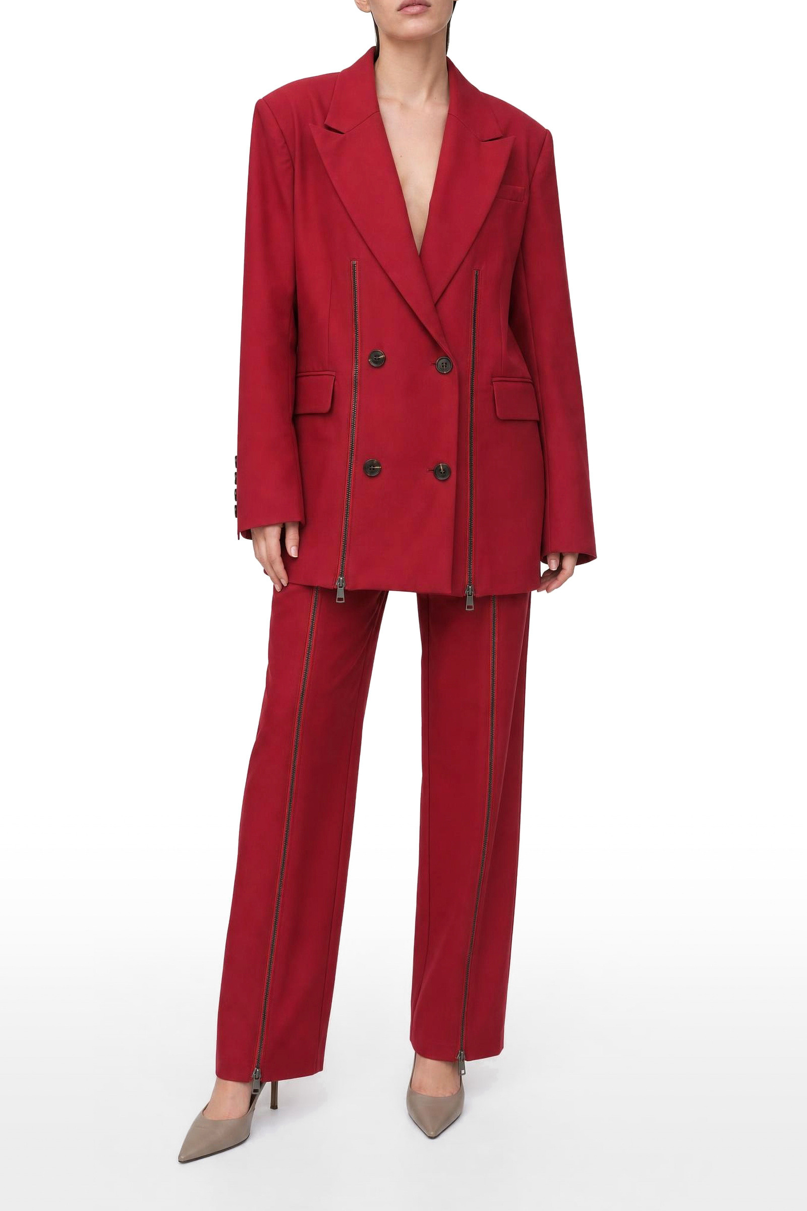 Großhändler LUMINA - Oversize-Blazer mit Frontreißverschlüssen