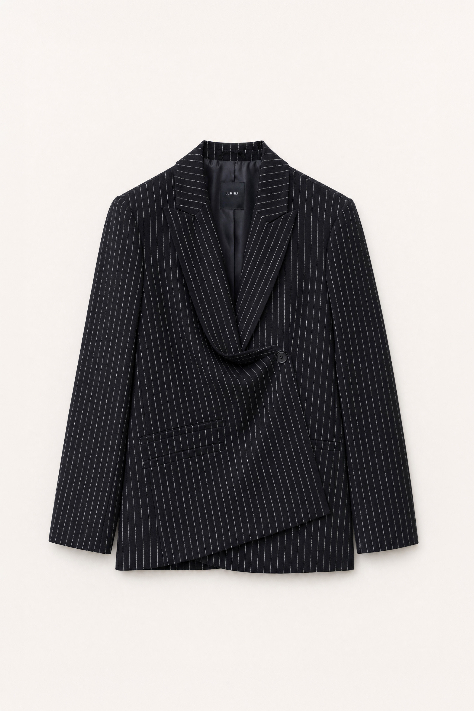 Grossista LUMINA - Blazer in tessuto crêpe con fantasia a righe