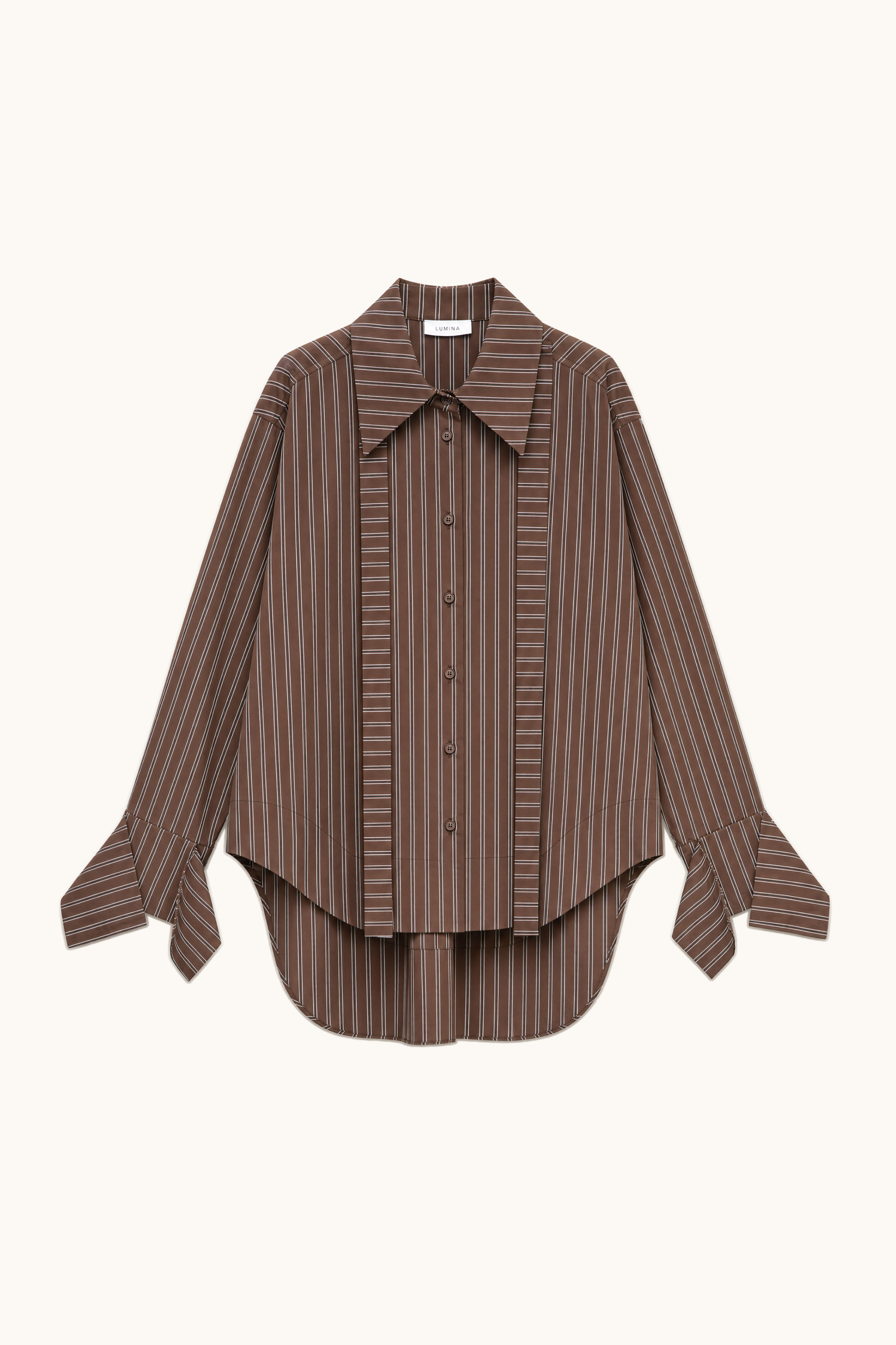 Grossista LUMINA - Camicia in misto cotone con fantasia a righe