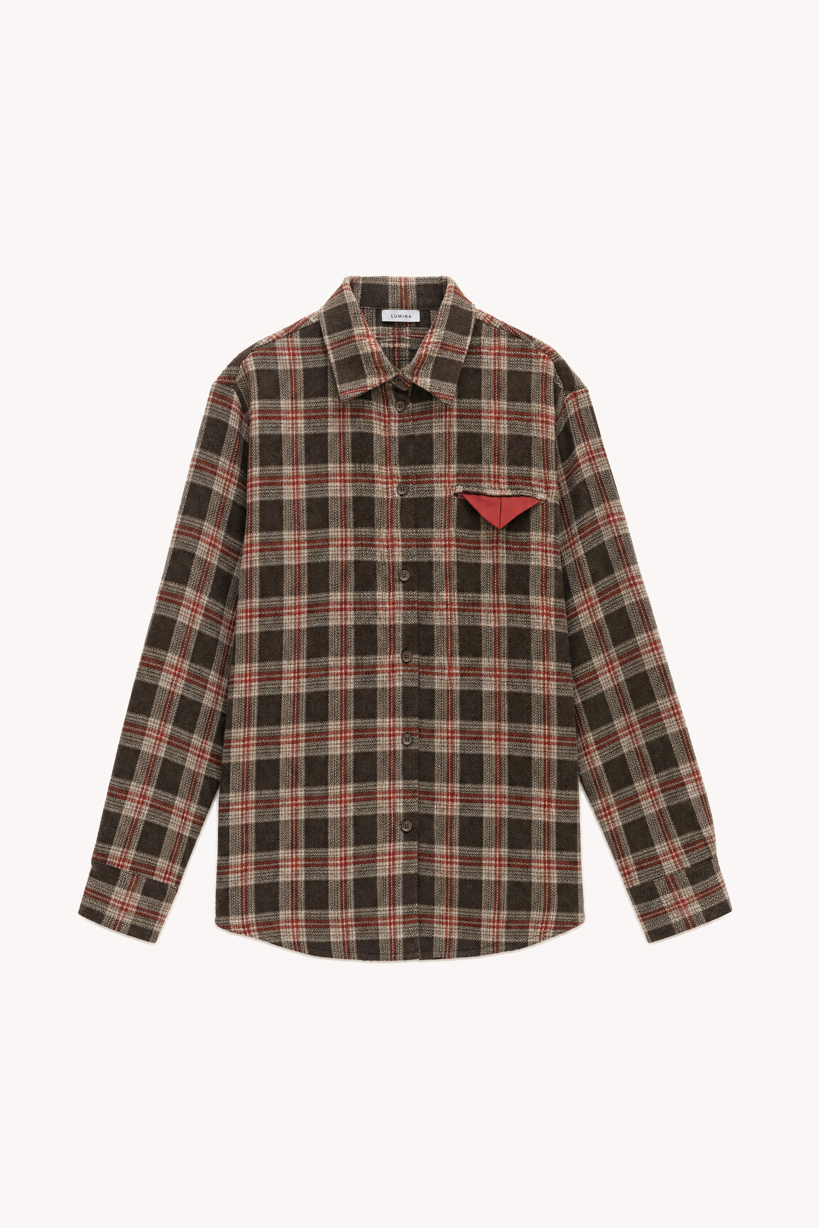 Grossiste LUMINA - Chemise oversize en mélange de laine avec motif tartan multicolore