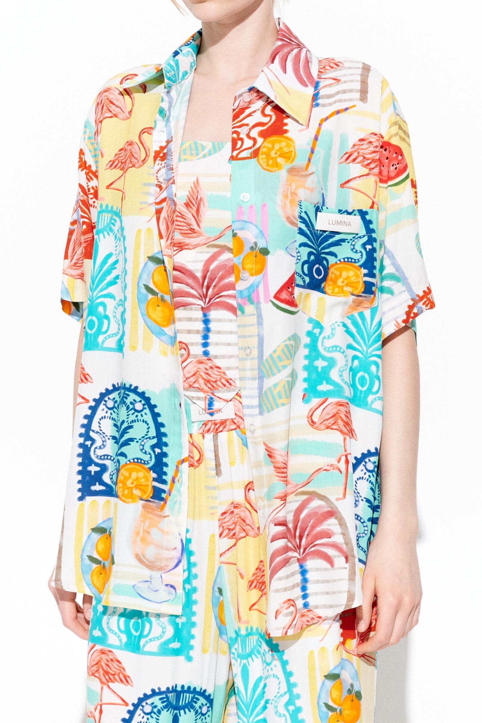 Wholesaler LUMINA - Shirt with print and short sleeves