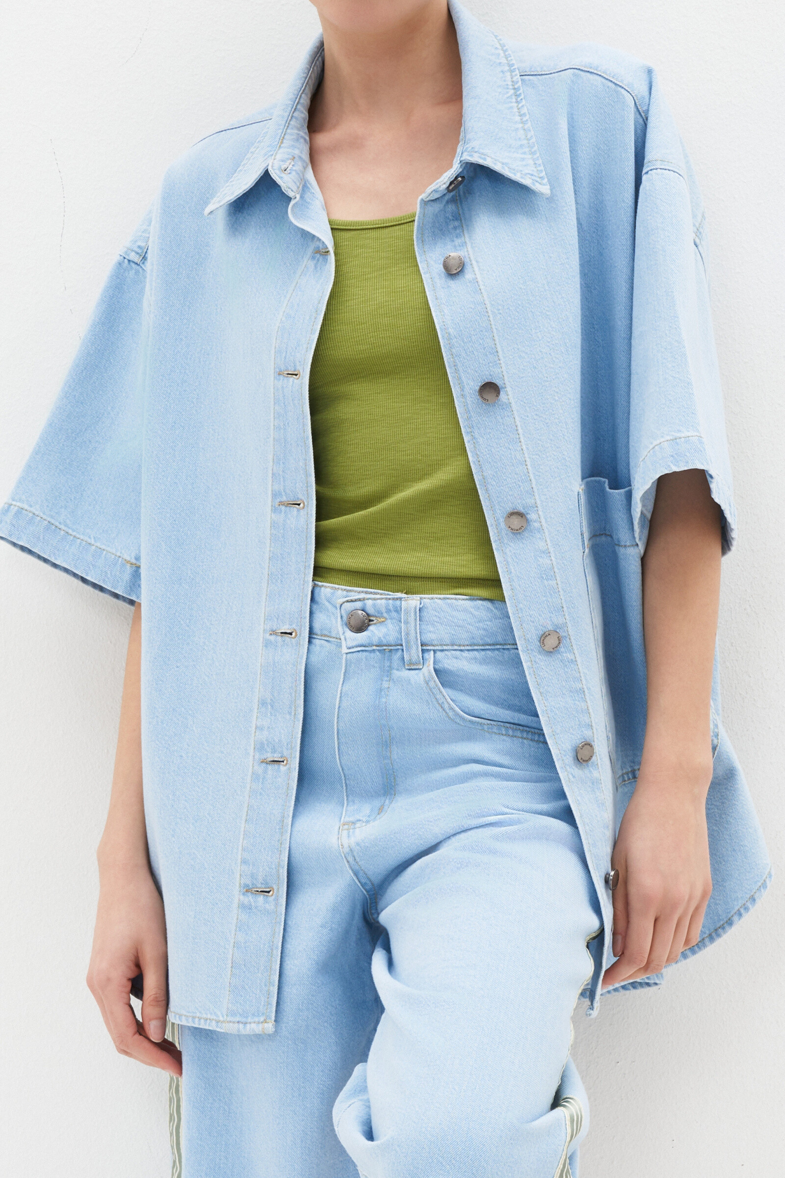 Wholesaler LUMINA - Oversized denim jacket with collar