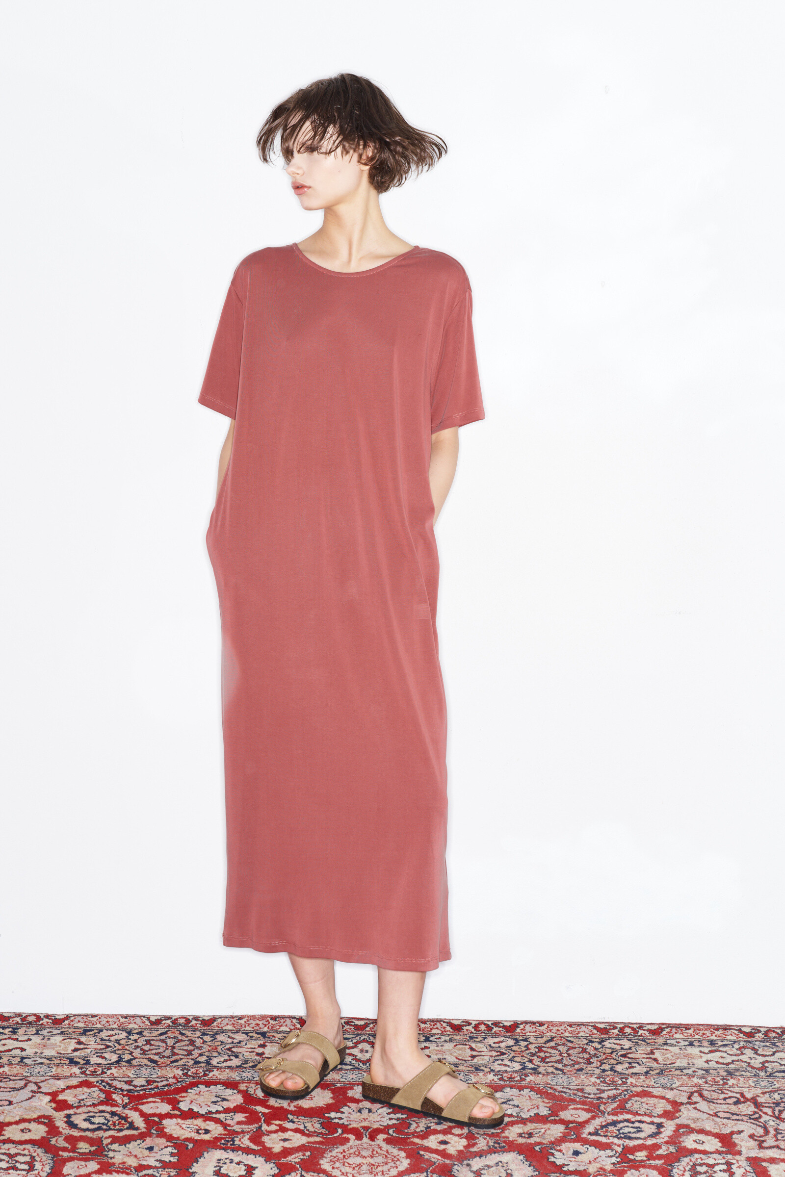 Wholesaler LUMINA - Dress with short sleeves and knot at the back