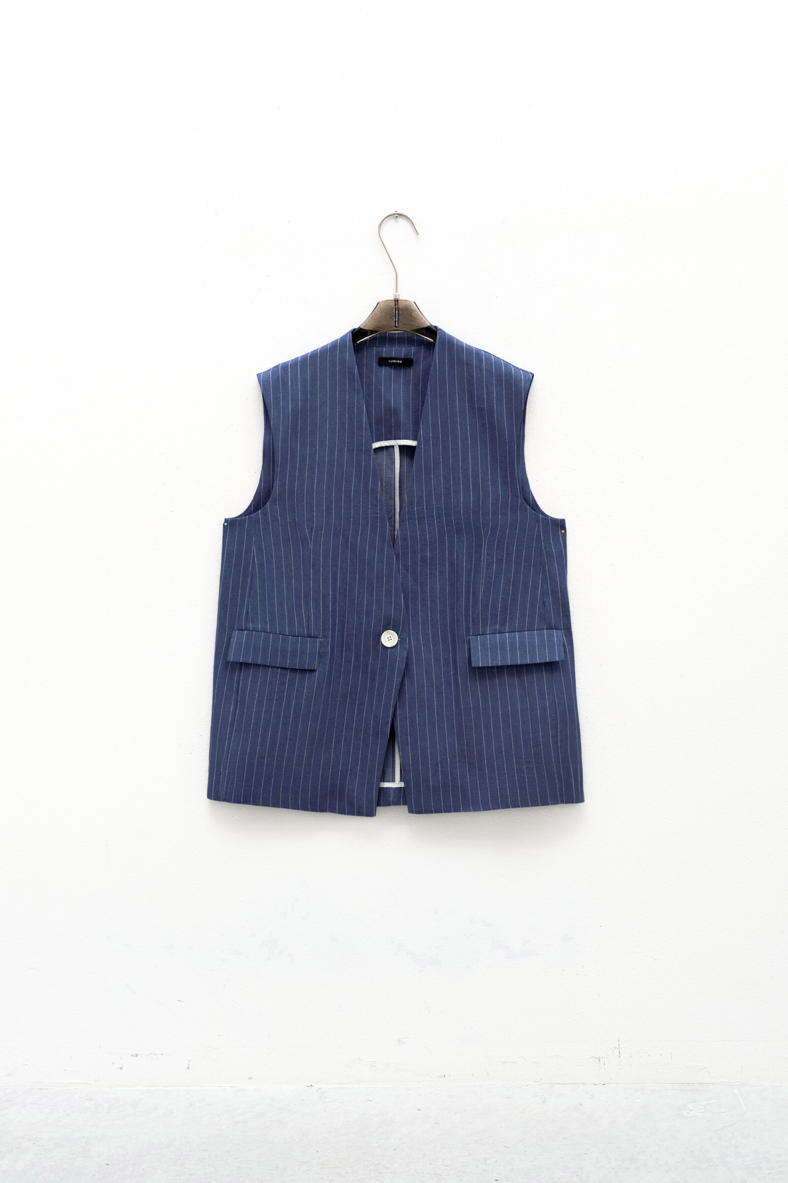 Mayorista LUMINA - CHALECO A RAYAS EFECTO DENIM