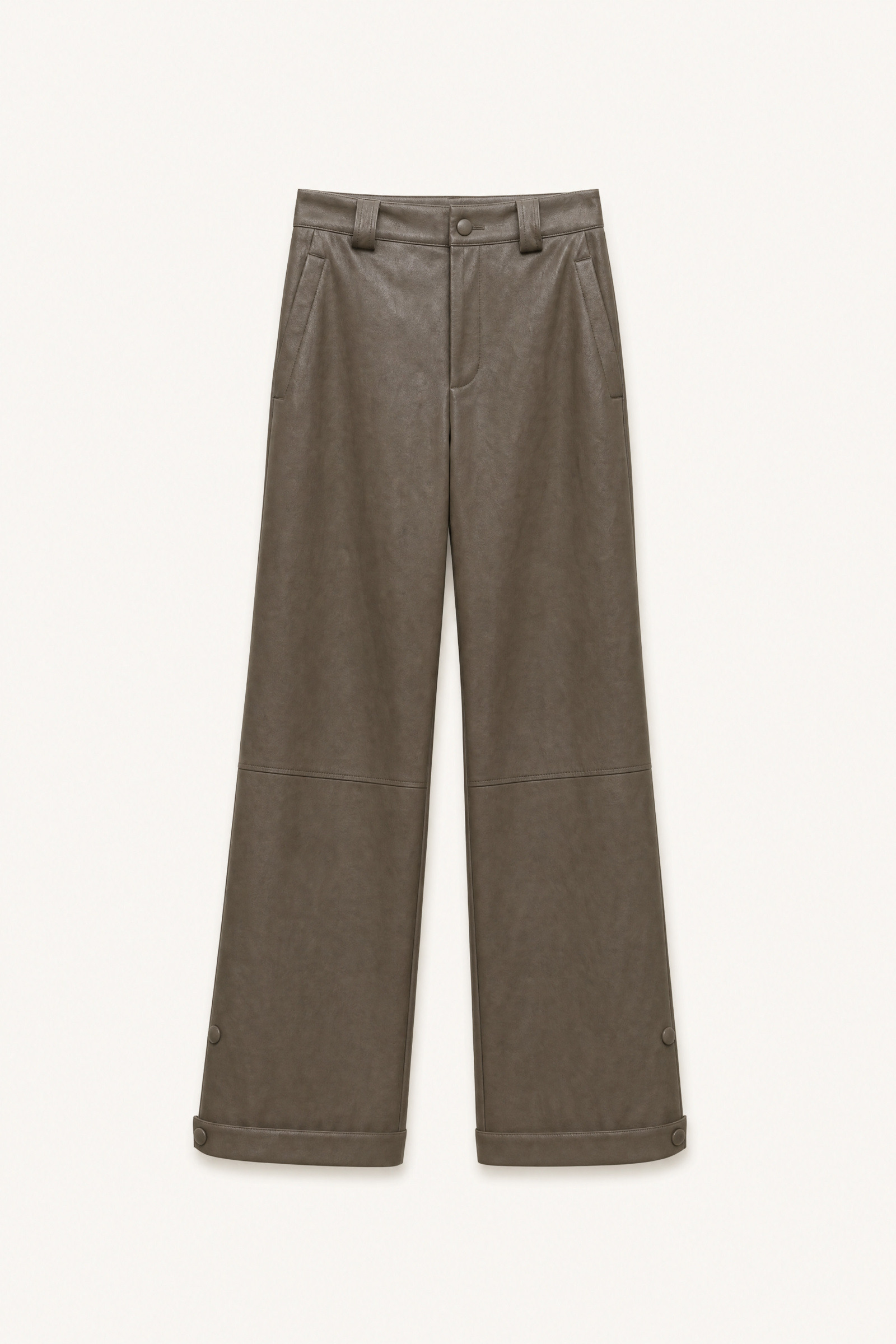 Wholesaler LUMINA - Faux leather fabric trousers with crumpled texture