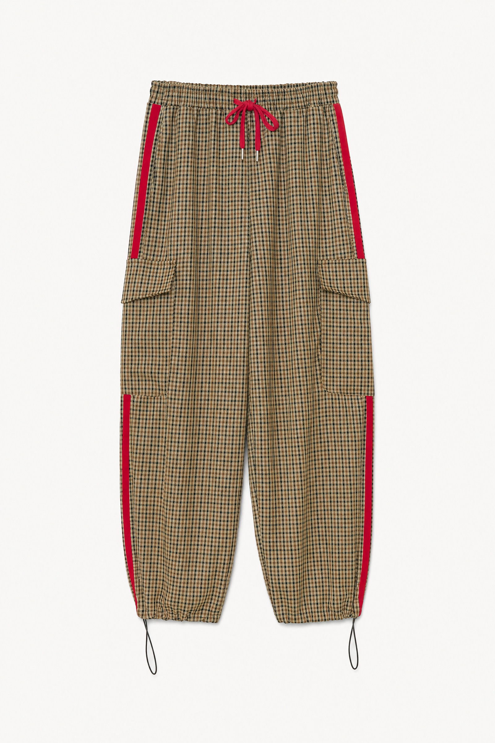 Wholesaler LUMINA - Houndstooth patterned cargo pants with side stripes