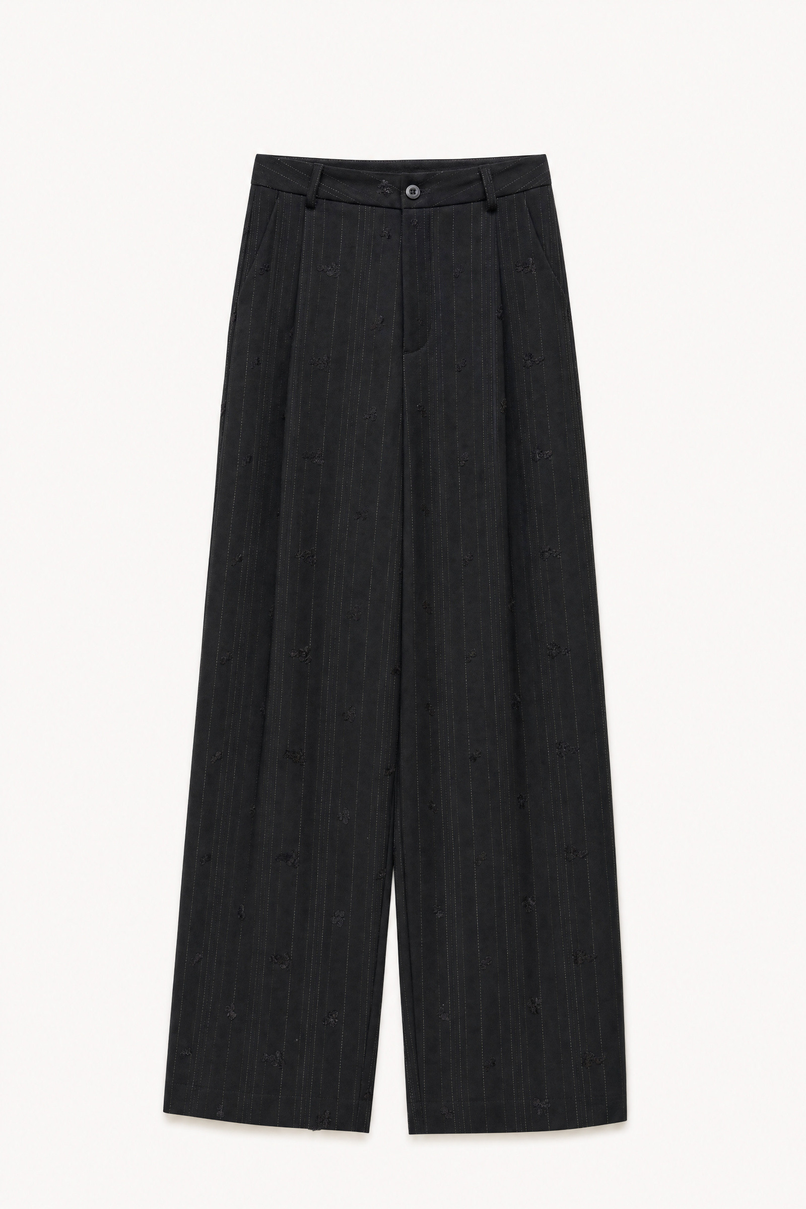 Wholesaler LUMINA - Wide-leg trousers in twill fabric with thin pinstripes
