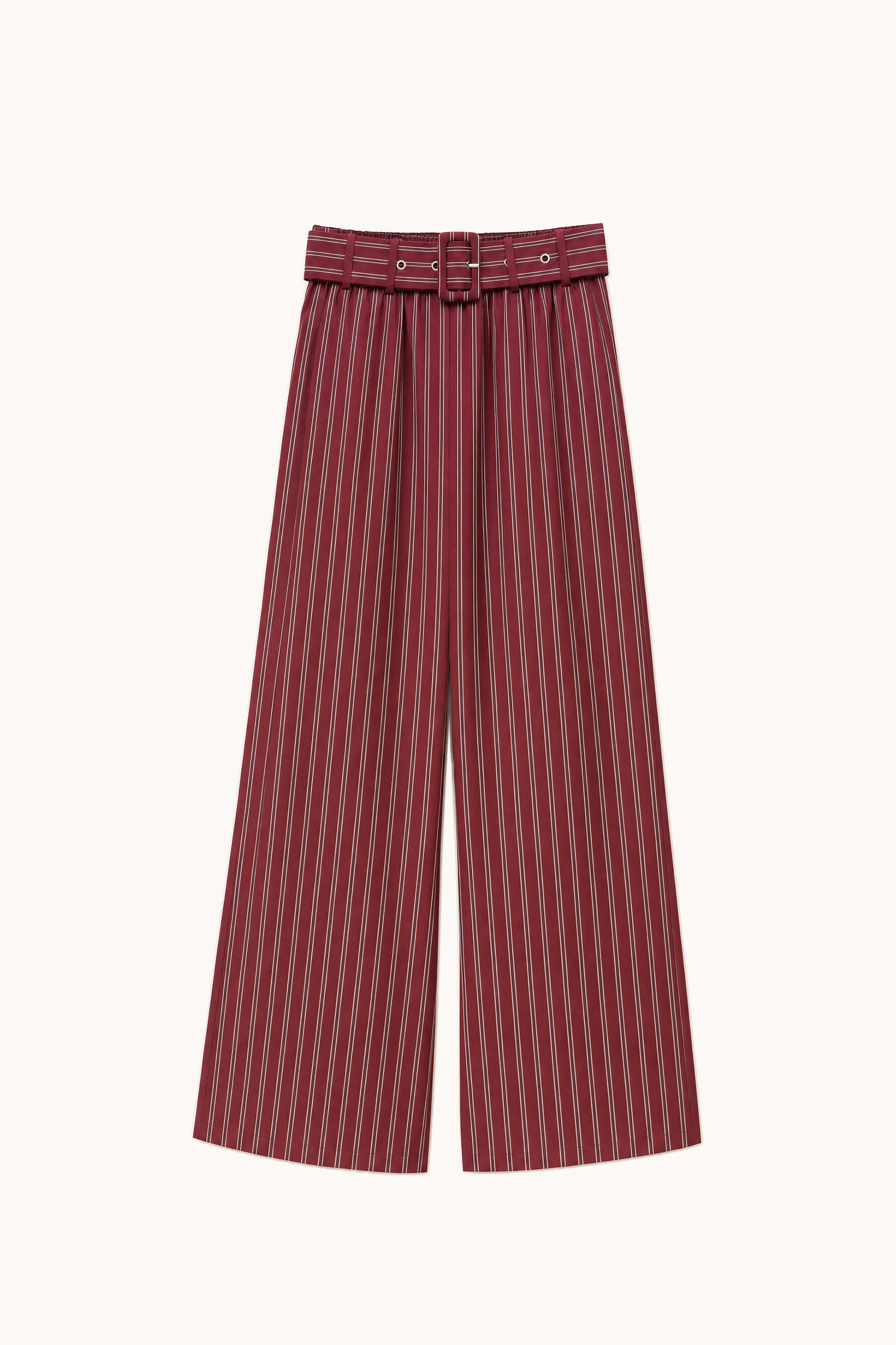 Grossista LUMINA - Pantaloni wide-leg in misto cotone con fantasia a righe