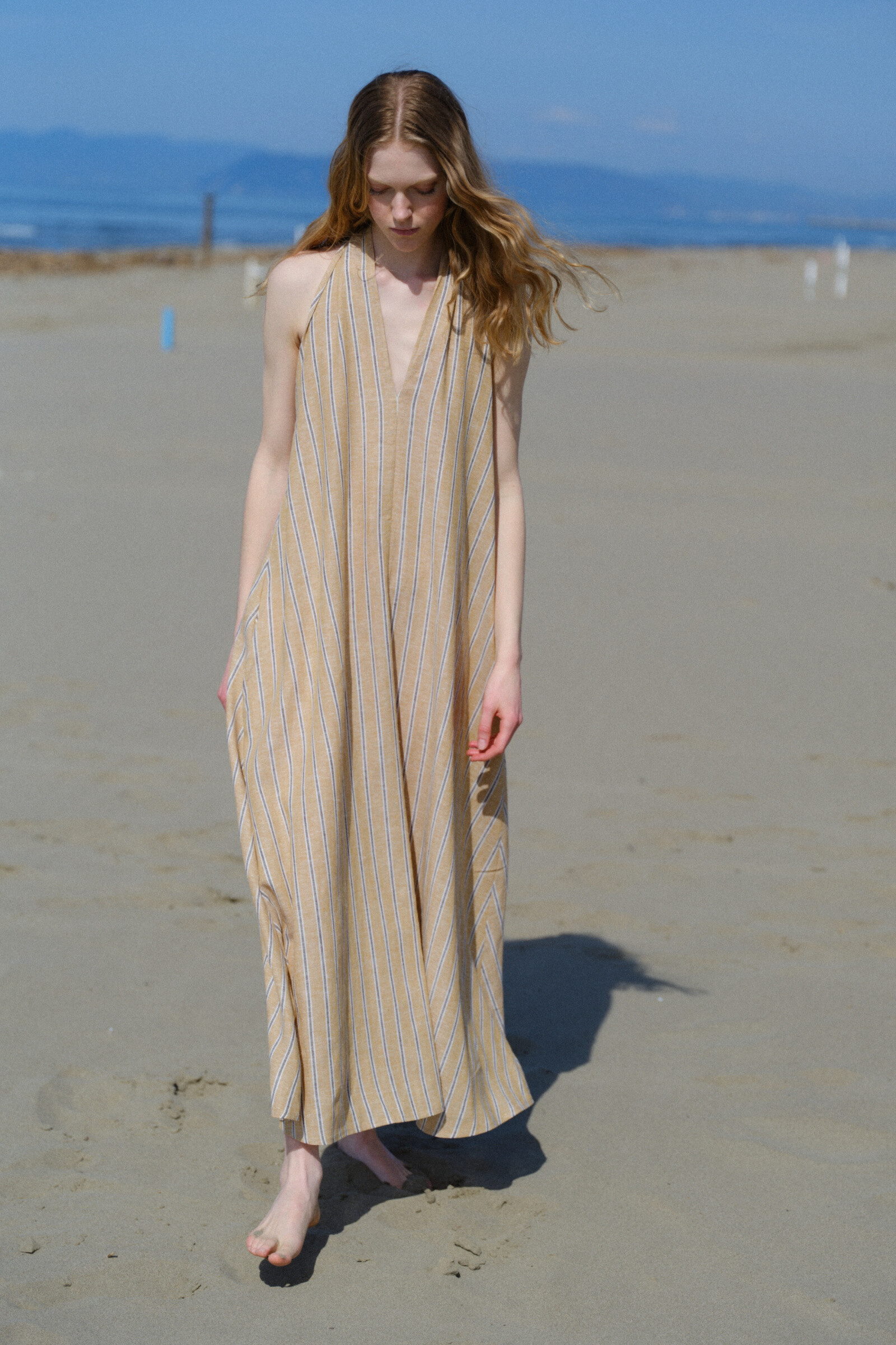 Wholesaler LUMINA - Halter mixed linen line with striped