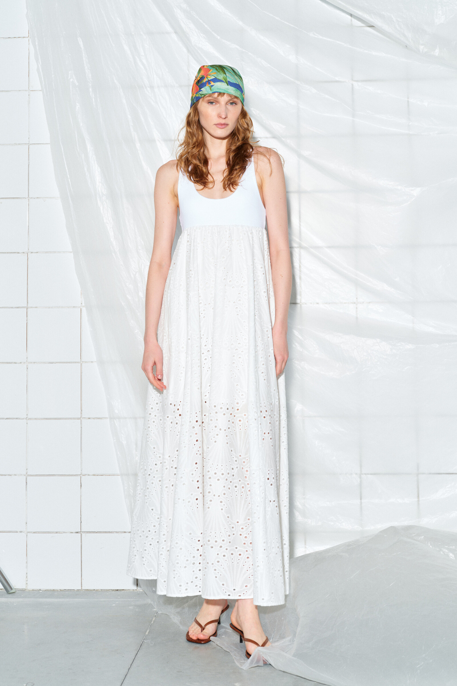Wholesaler LUMINA - Long combined dress contrasting fabric