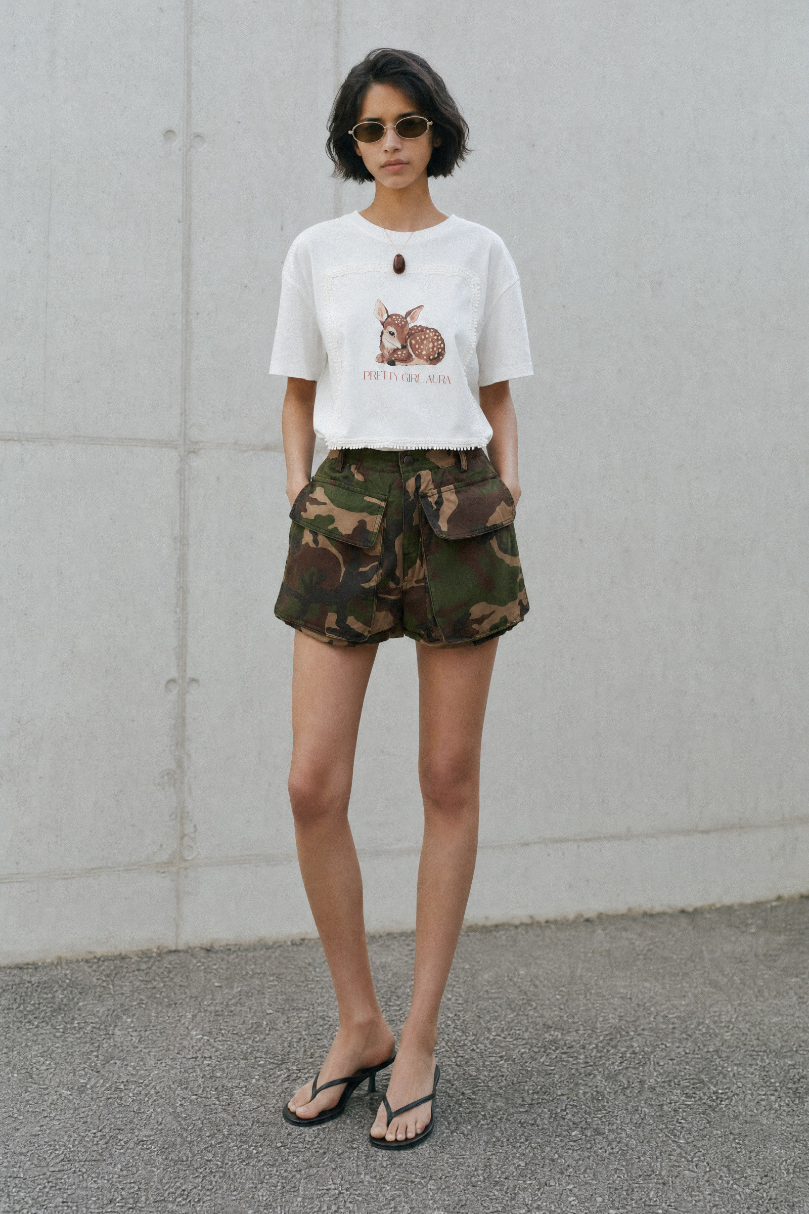 Mayorista LUMINA - Shorts cargo con estampado de camuflaje integral
