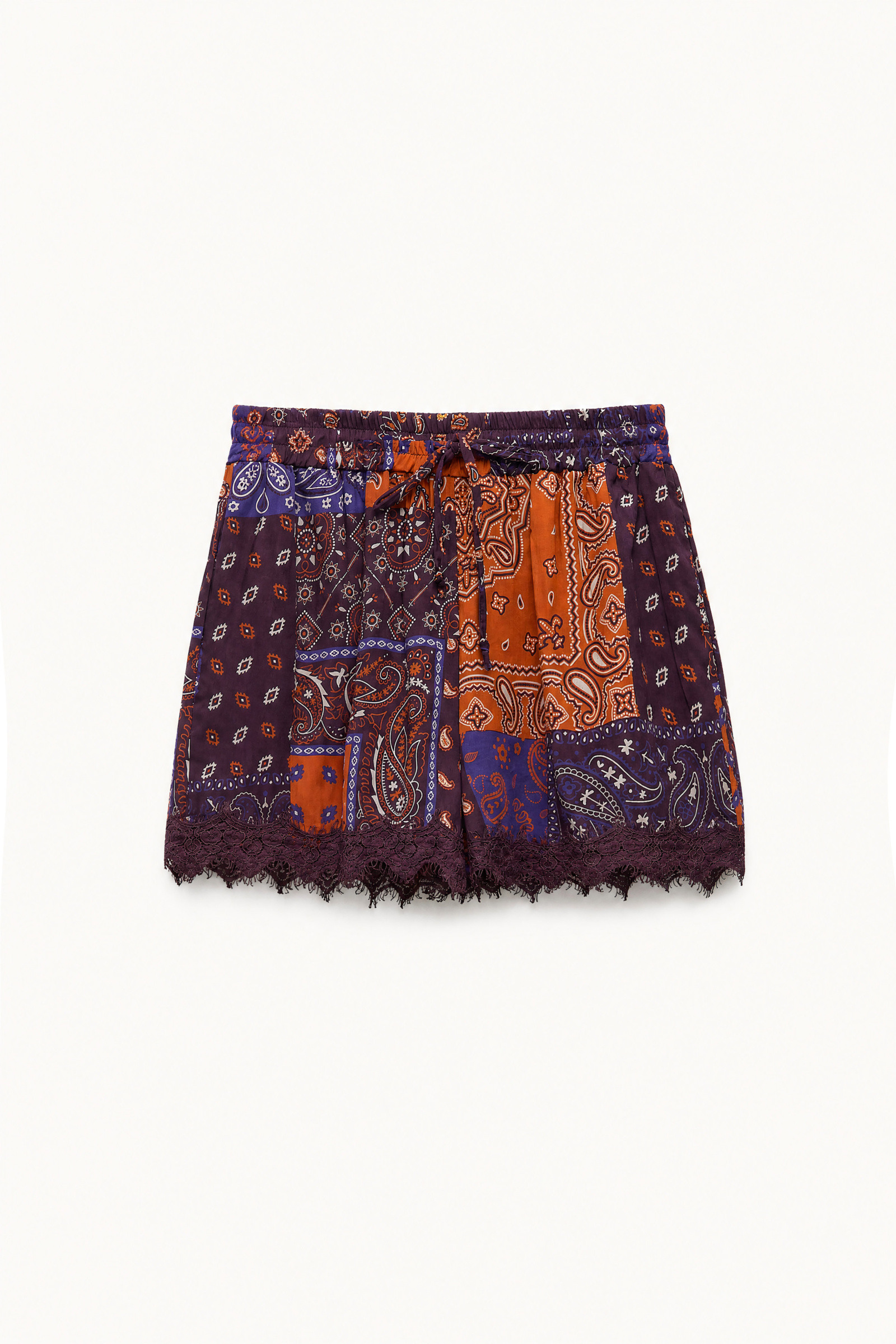 Wholesaler LUMINA - Shorts with patchwork pattern and multicolored paisley print