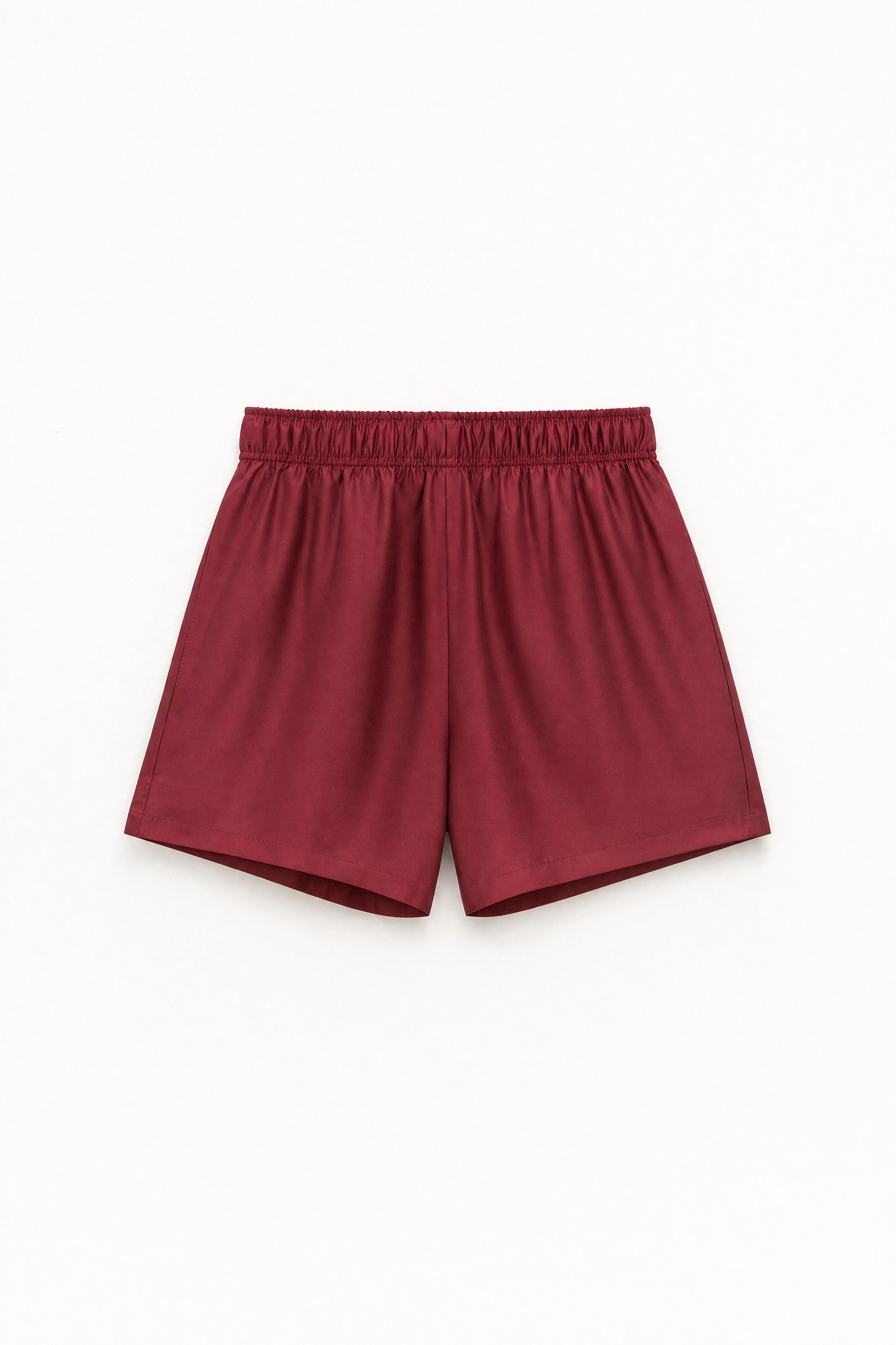 Grossista LUMINA - Shorts in tessuto semitrasparente satinato leggero
