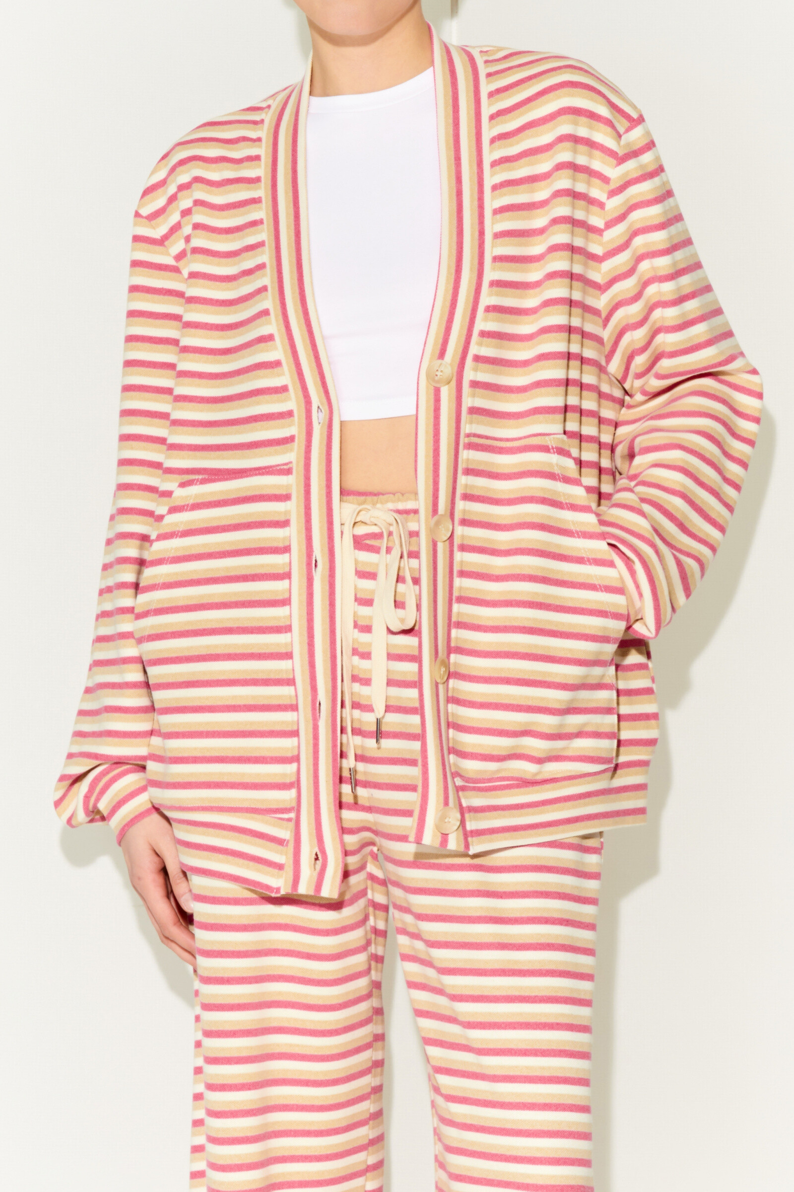 Wholesaler LUMINA - Cardigan with long striped sleeves