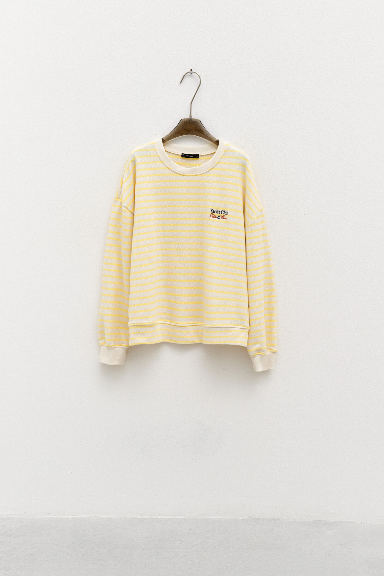Wholesaler LUMINA - Striped sweatshirt with embroidered writing