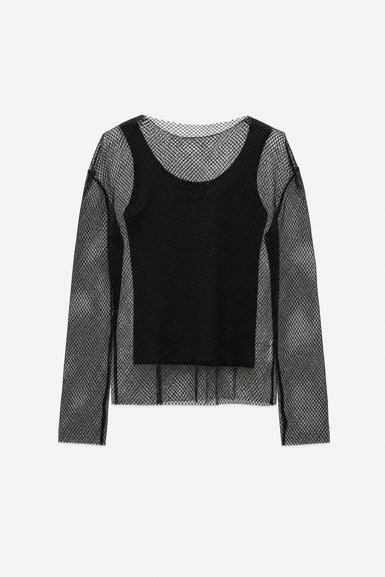 Grossiste LUMINA - Pull en maille filet à col rond et manches longues