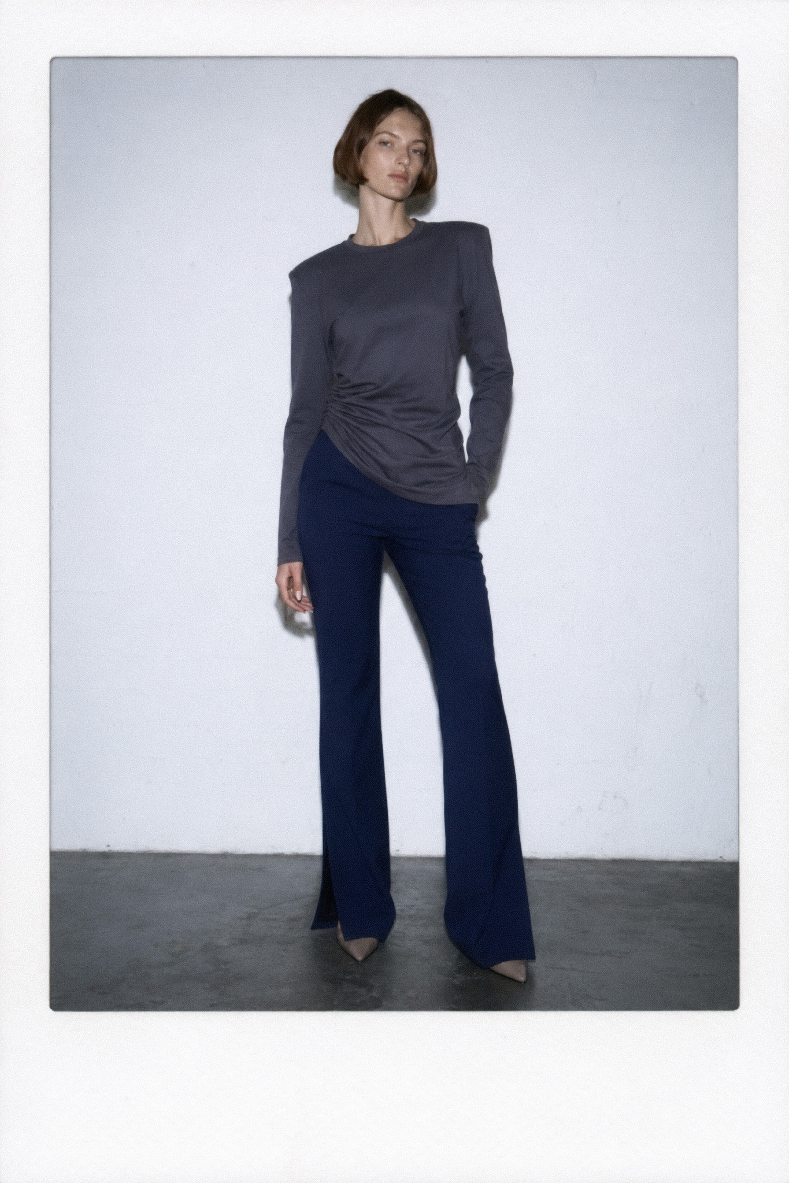 Grossiste LUMINA - Pull asymétrique en mélange de coton avec drapés