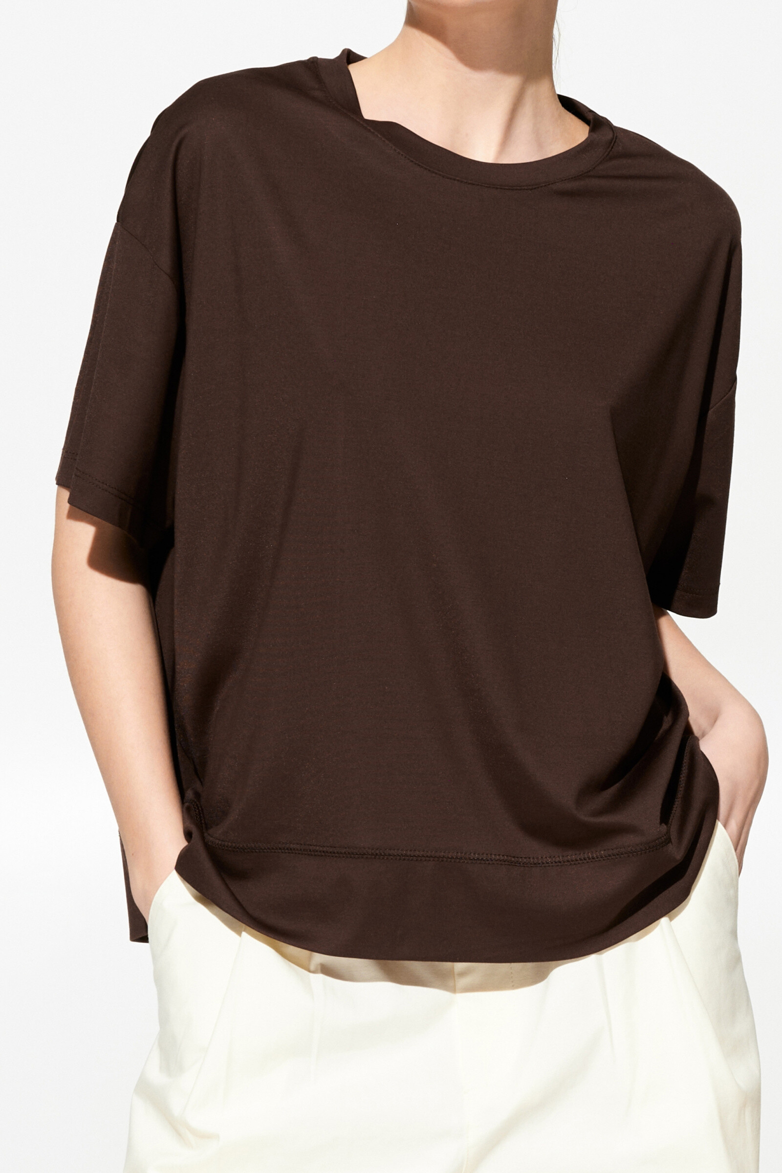 Wholesaler LUMINA - Viscose blend T-shirt with round neckline