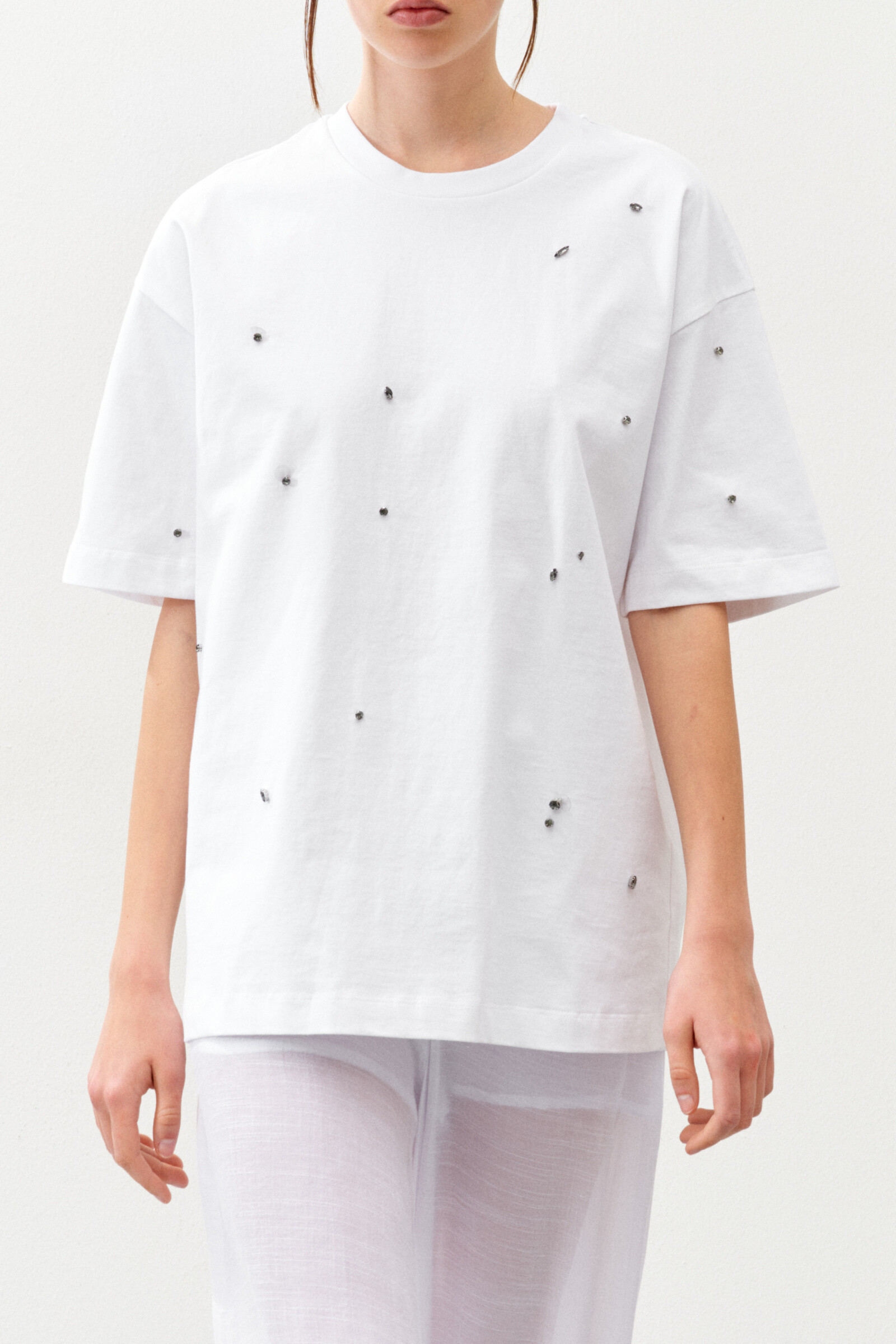 Wholesaler LUMINA - Short sleeve t-shirt with rhinestones