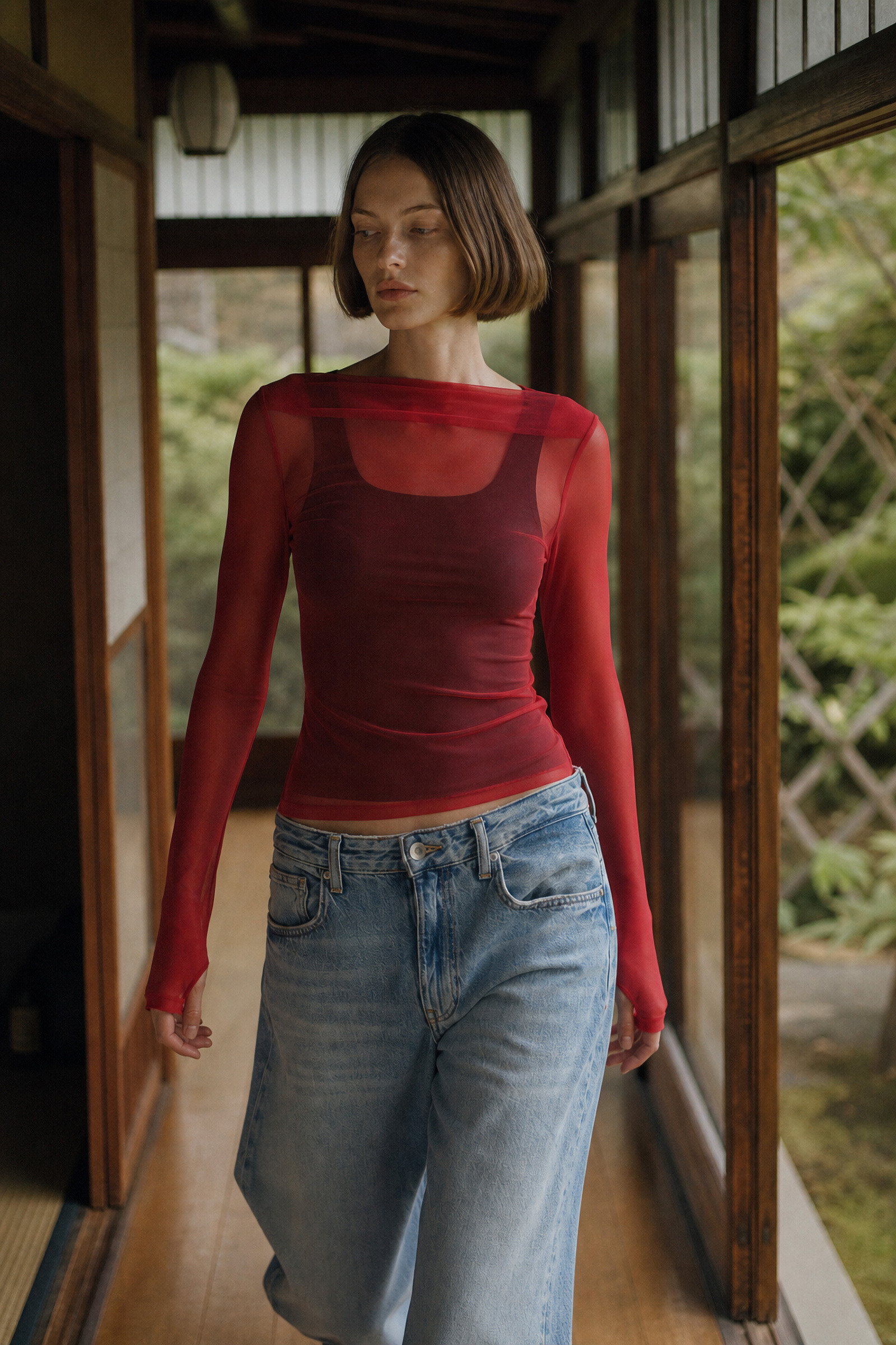 Wholesaler LUMINA - Top made of lightweight and semi-transparent tulle fabric