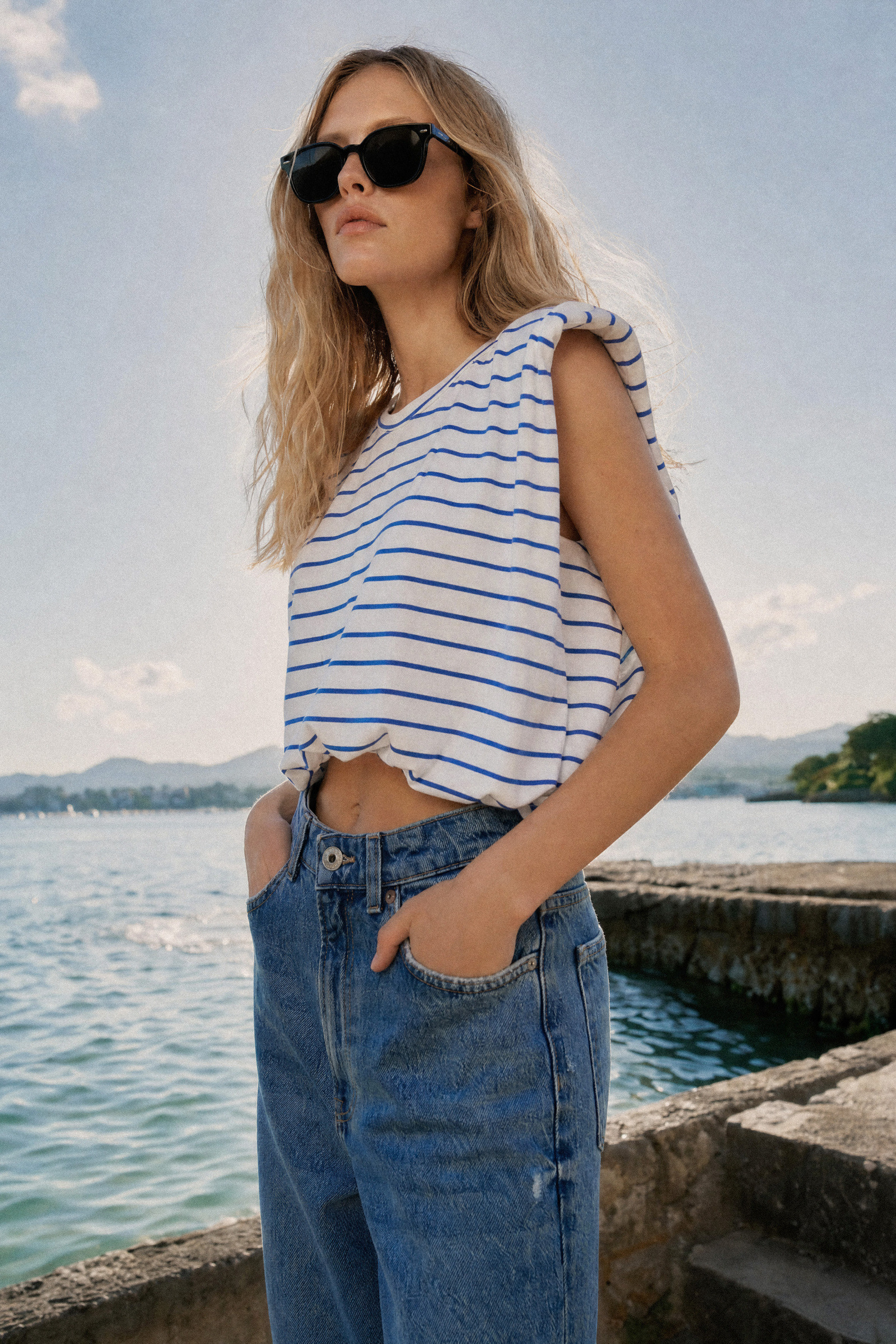 Wholesaler LUMINA - Cropped cotton-blend top with striped pattern