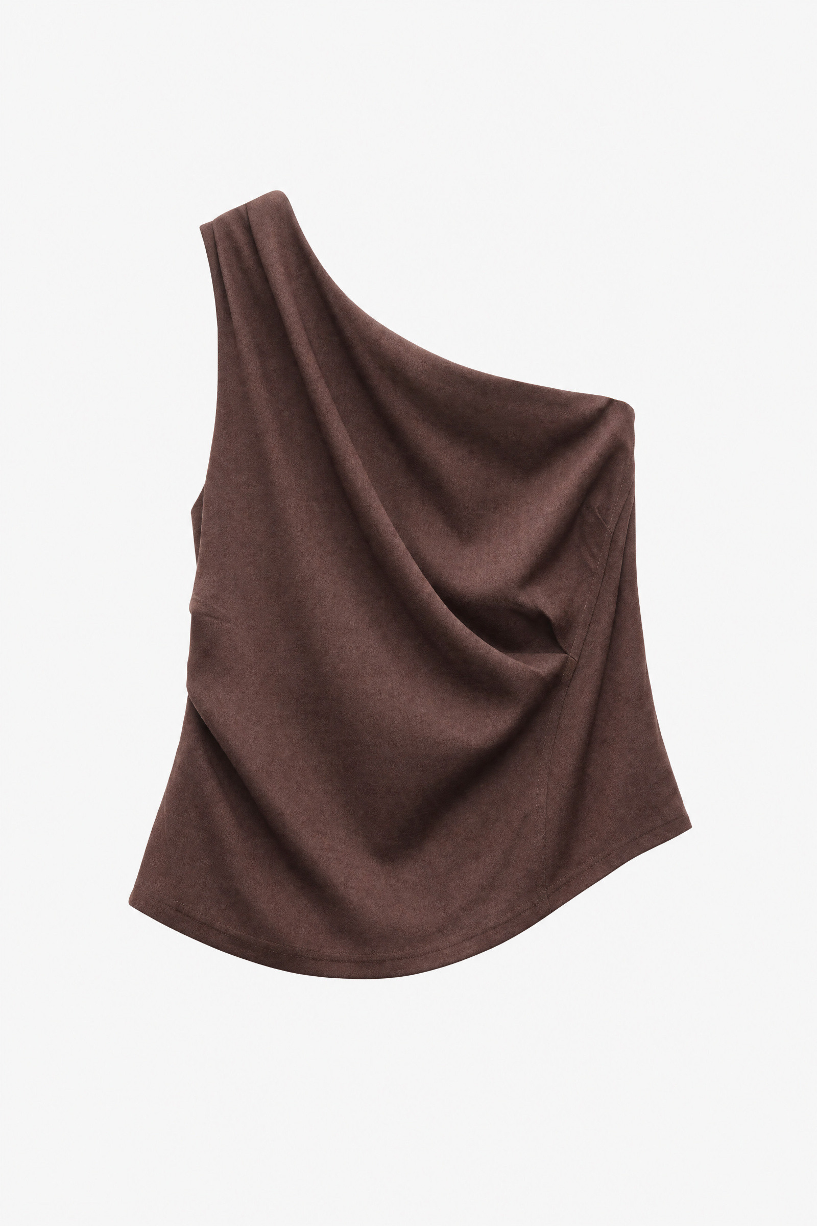 Wholesaler LUMINA - One-shoulder cropped top in linen blend fabric