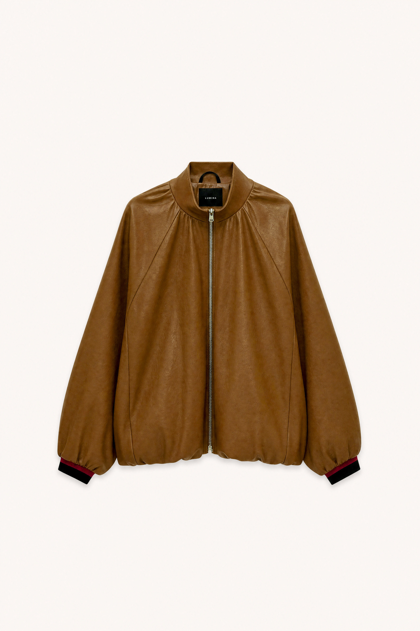 Grossiste LUMINA - Blouson en similicuir avec texture veinée douce