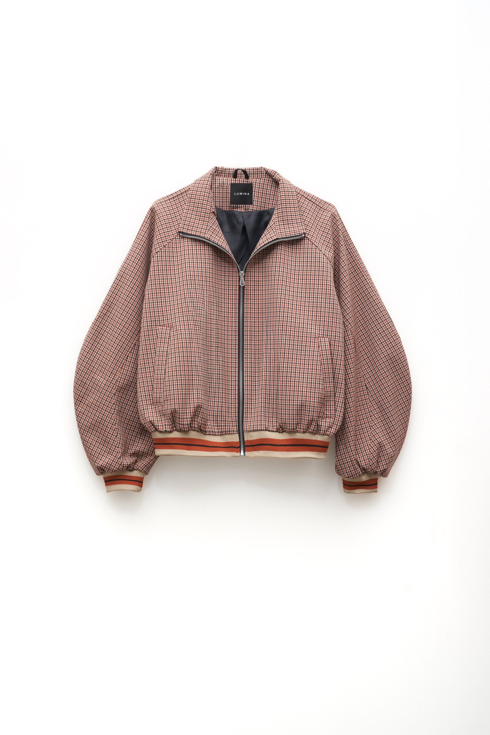 Wholesaler LUMINA - Fabric bomber jacket with gingham pattern