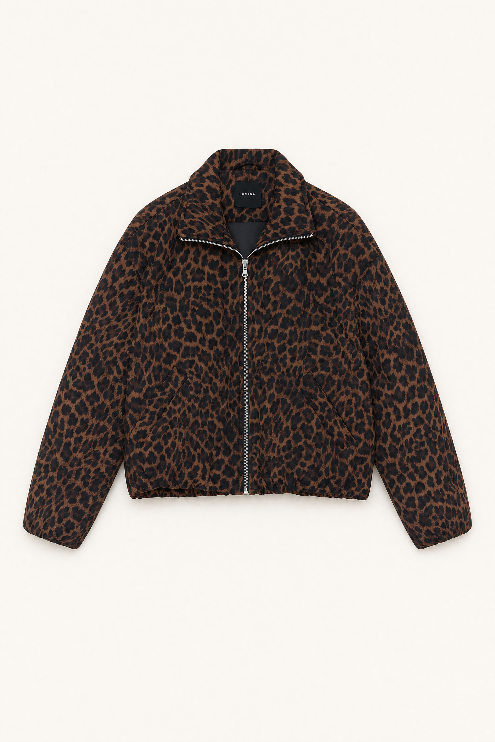 Wholesaler LUMINA - Short bomber jacket with spotted leopard print