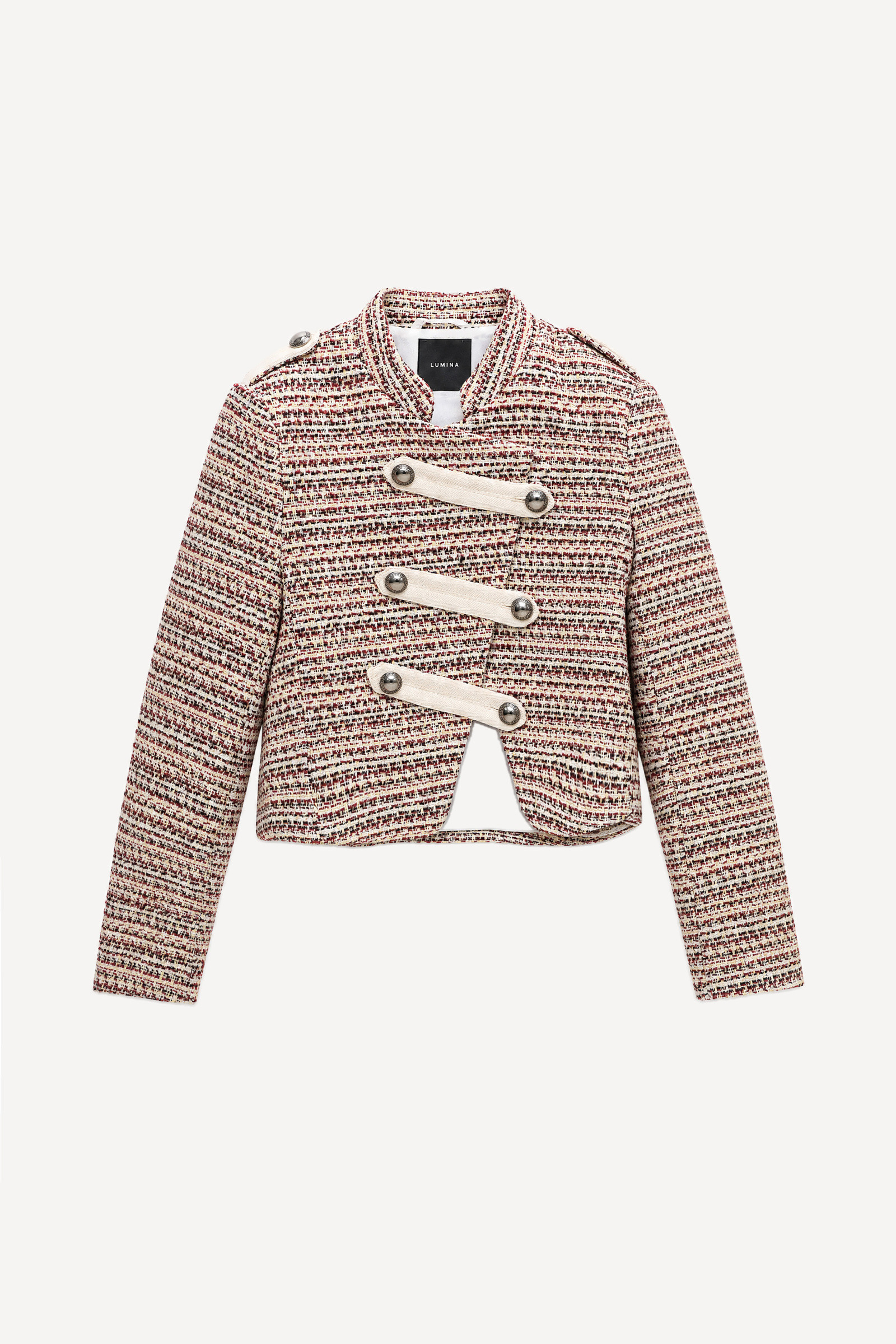 Mayorista LUMINA - Chaqueta corta de tejido tweed multicolor con trama mixta