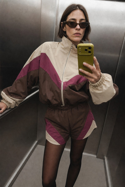 Mayorista LUMINA - Cazadora bomber de tejido técnico liso ligeramente impermeable Mayorista LUMINA - Cazadora bomber de tejido técnico liso ligeramente impermeable