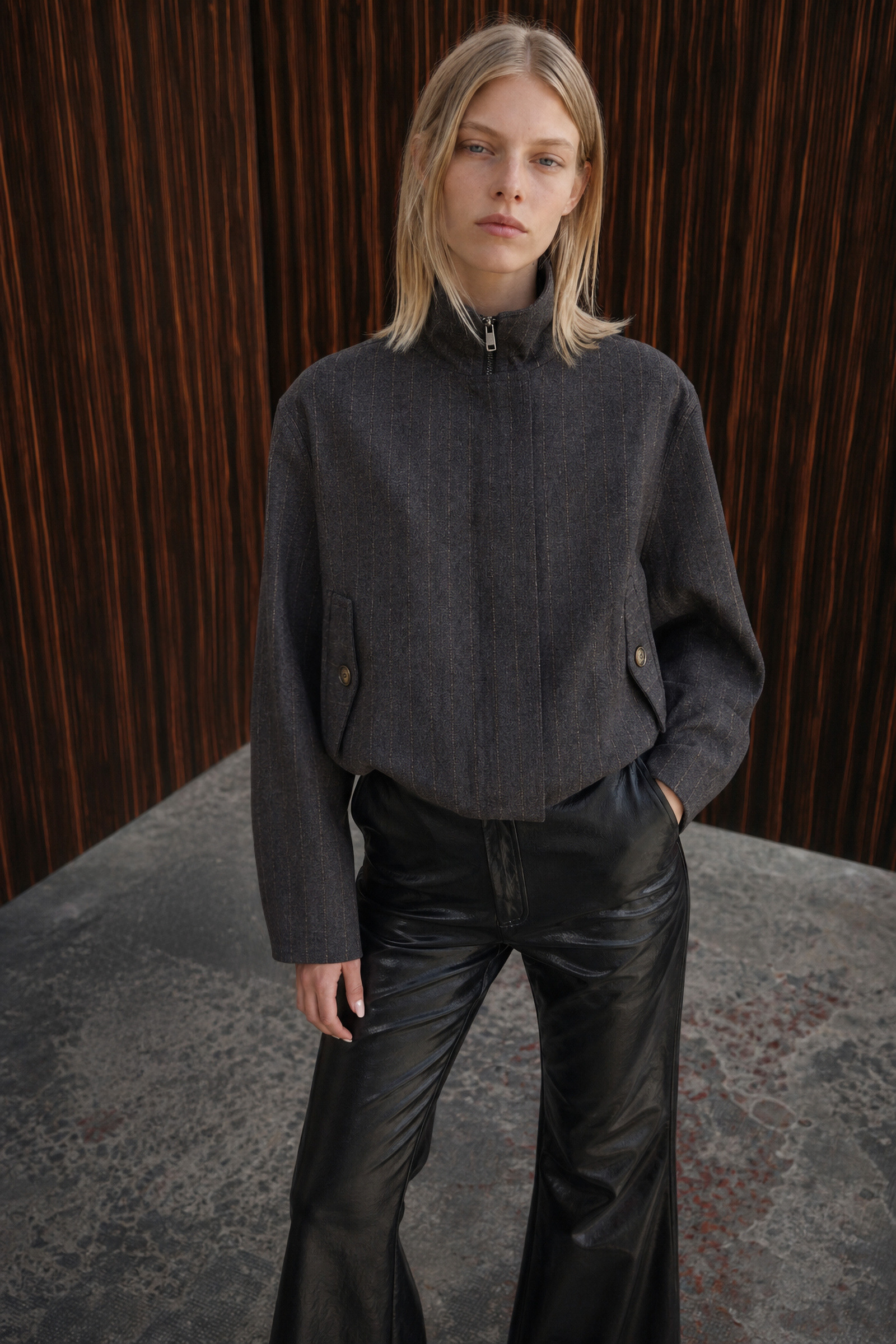 Wholesaler LUMINA - Wool blend jacket with striped pattern