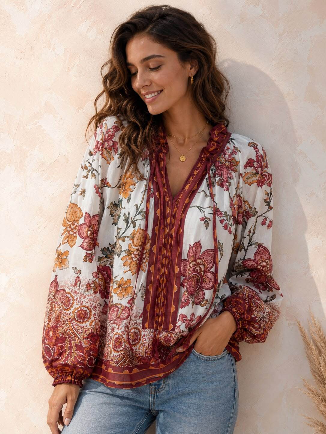 Grossiste LUMINE - Blouse coton imprimer