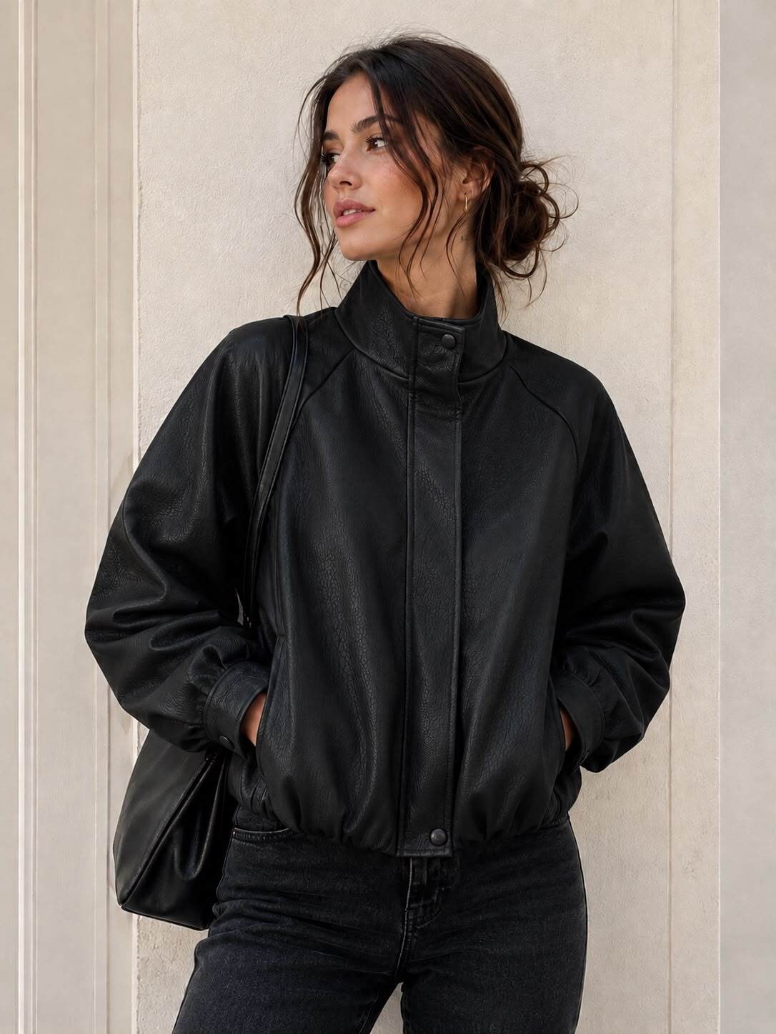 Wholesaler LUMINE - Faux leather balloon effect jacket