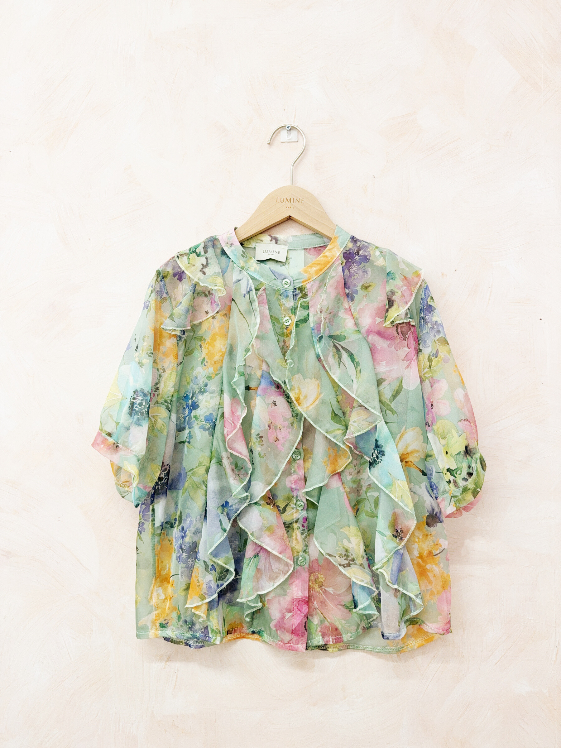 Grossiste LUMINE - Blouse en voile imprimée
