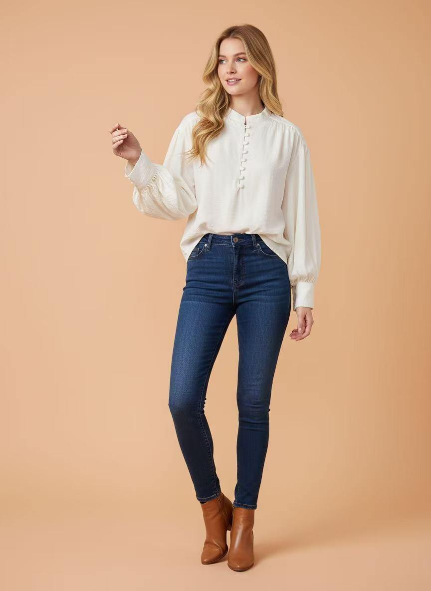 Grossiste LUMINE - Blouse manche longue avec boutons