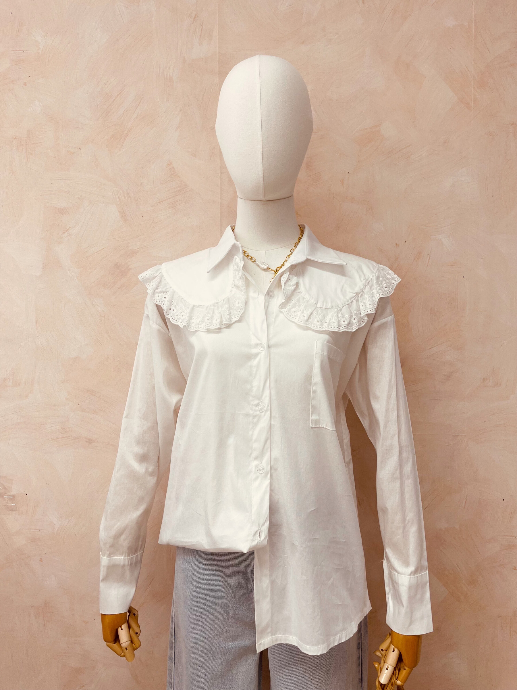 Mayorista LUMINE - Camisa de algodón col Claudine English Bordery