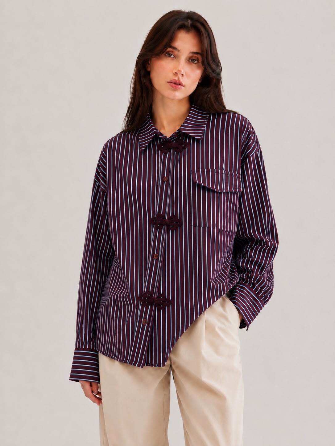 Grossiste LUMINE - Chemise rayure à nœud