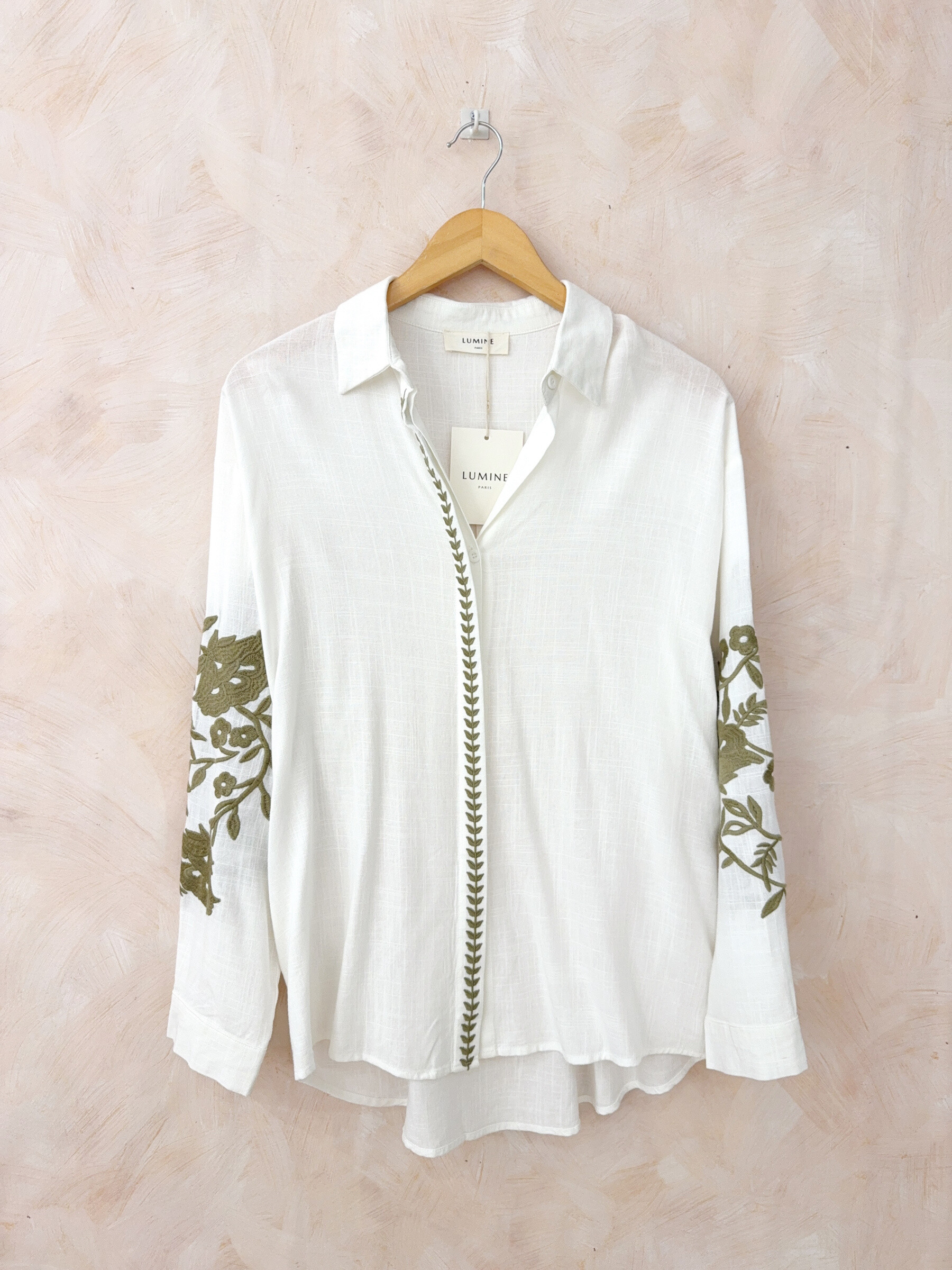 Grossiste LUMINE - Chemise en coton lin avec broderie