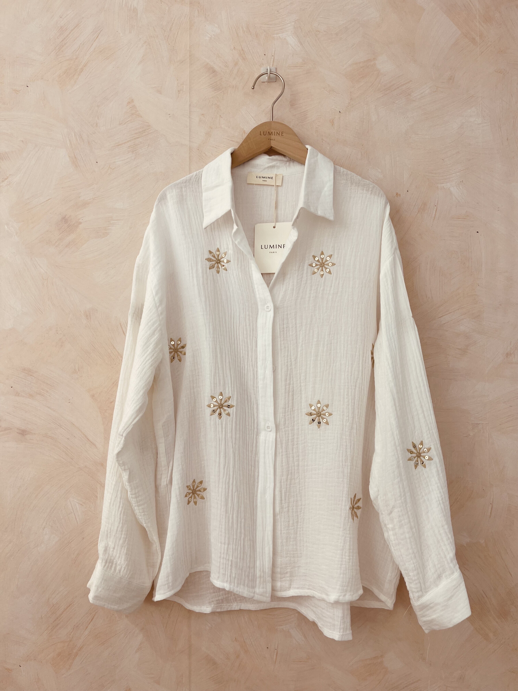 Grossiste LUMINE - Chemise en gaz de coton avec broderie