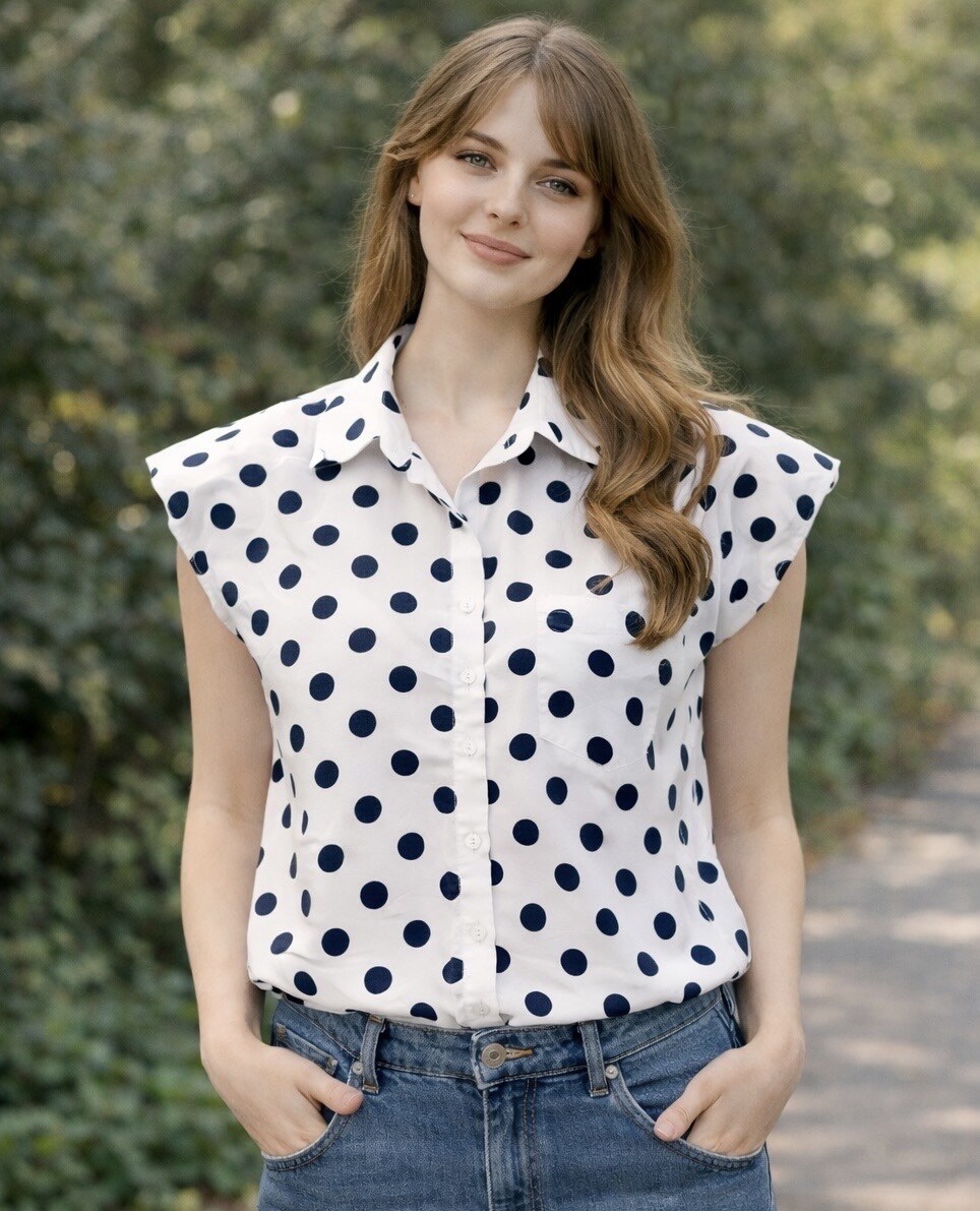 Grossiste LUMINE - Chemise à pois effet épaulette