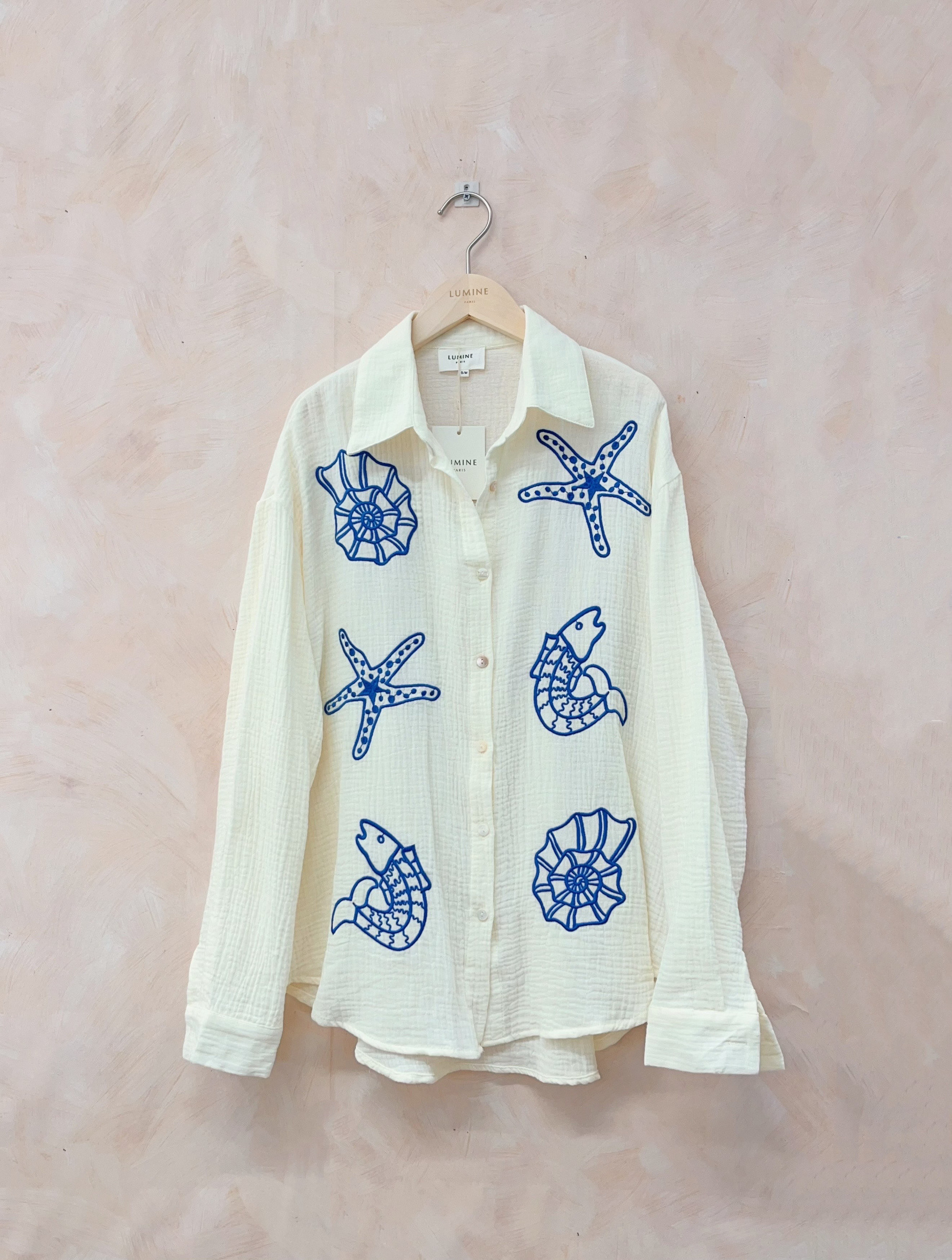 Grossiste LUMINE - Chemise brodée étoile de mer