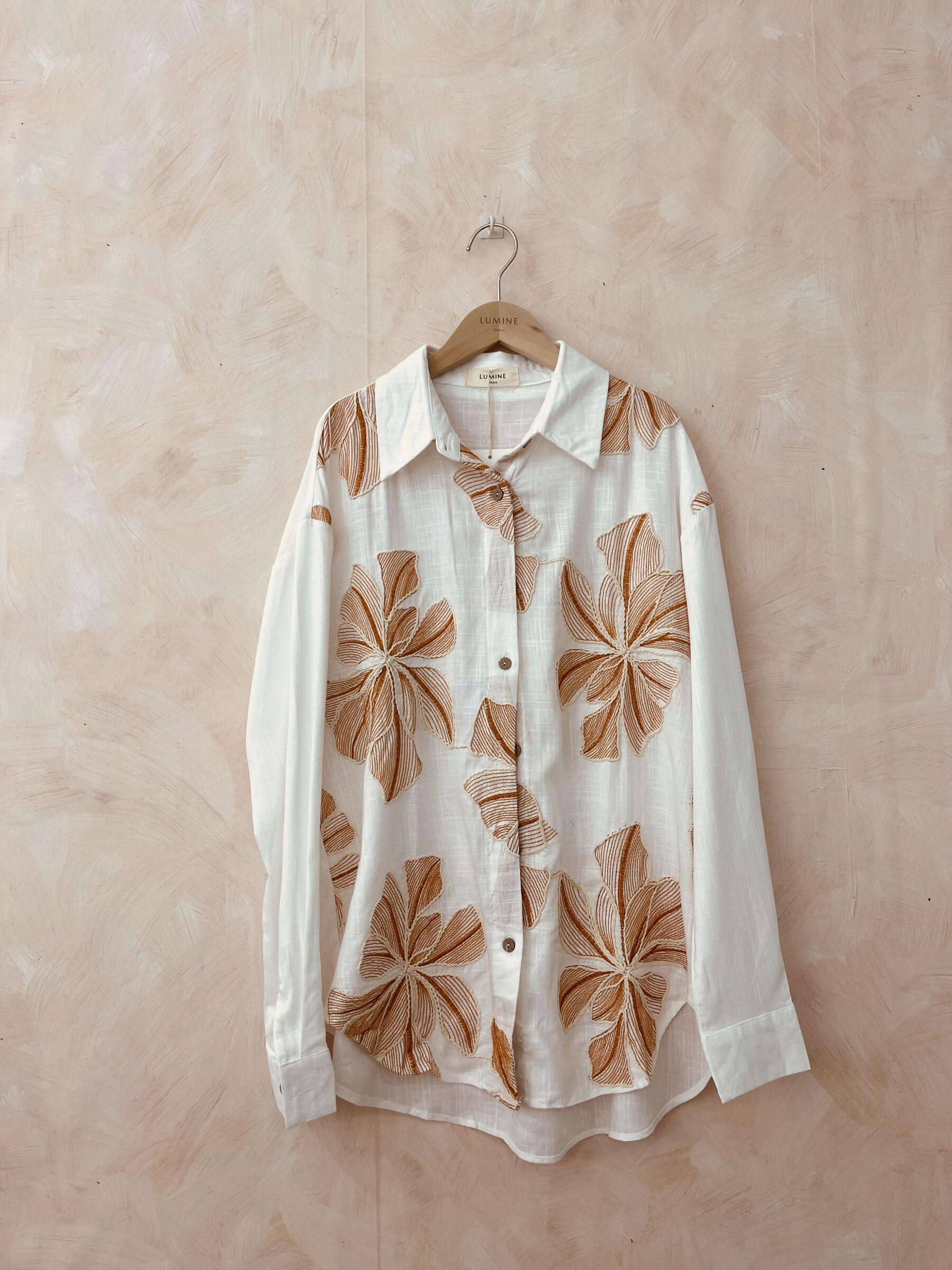 Grossista LUMINE - Camicia di lino ricamato