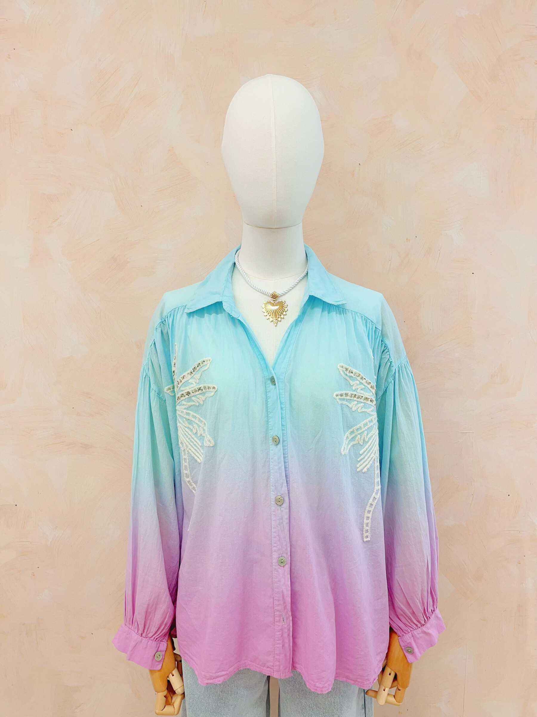 Wholesaler LUMINE - Tie and embroidered blouse