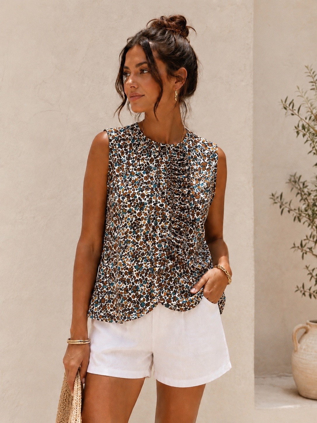 Grossiste LUMINE - Chemise volant fleuri